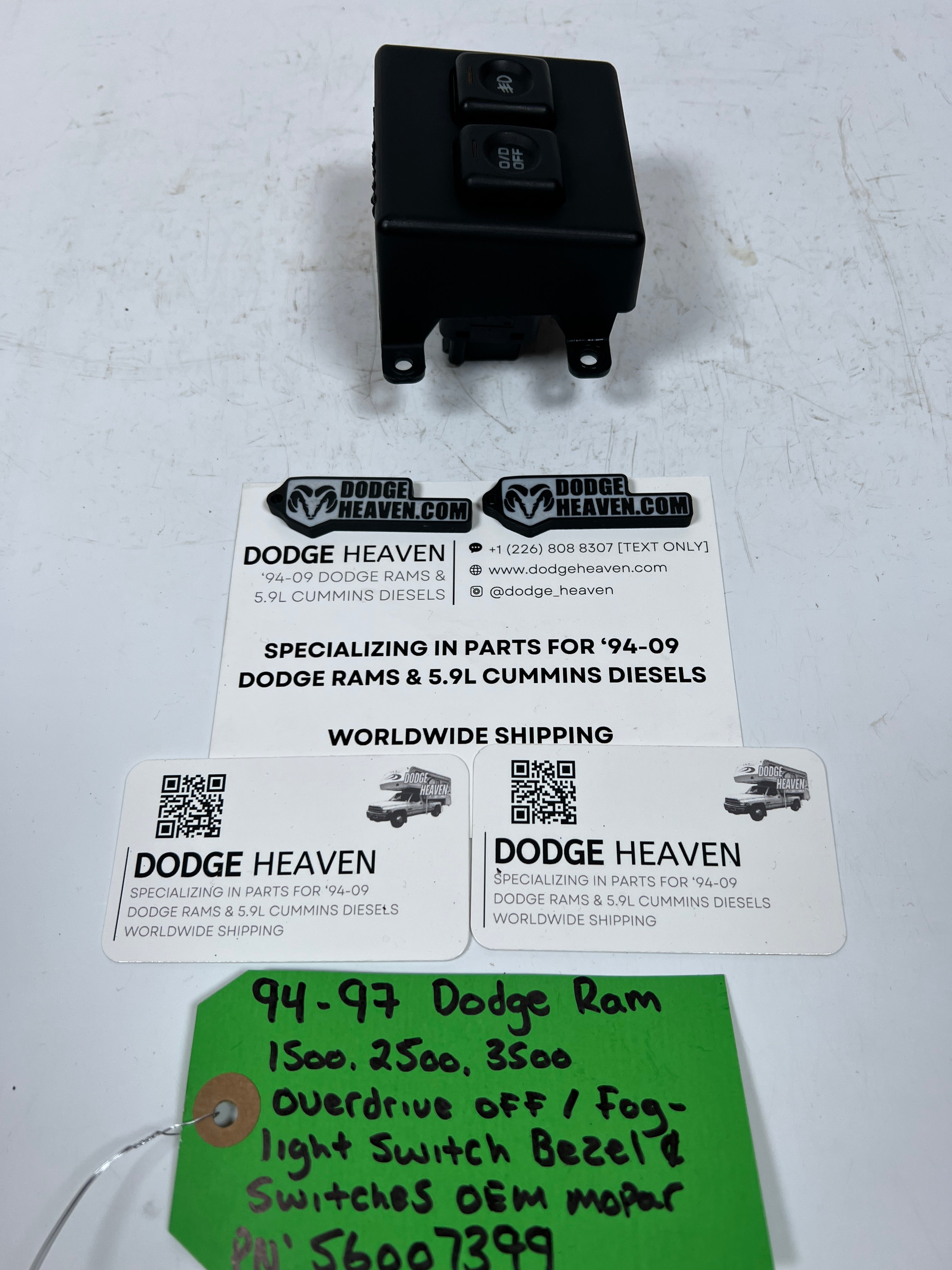1994-1997 Dodge Ram Over Drive Off / Fog Light Switch Bezel Assembly
