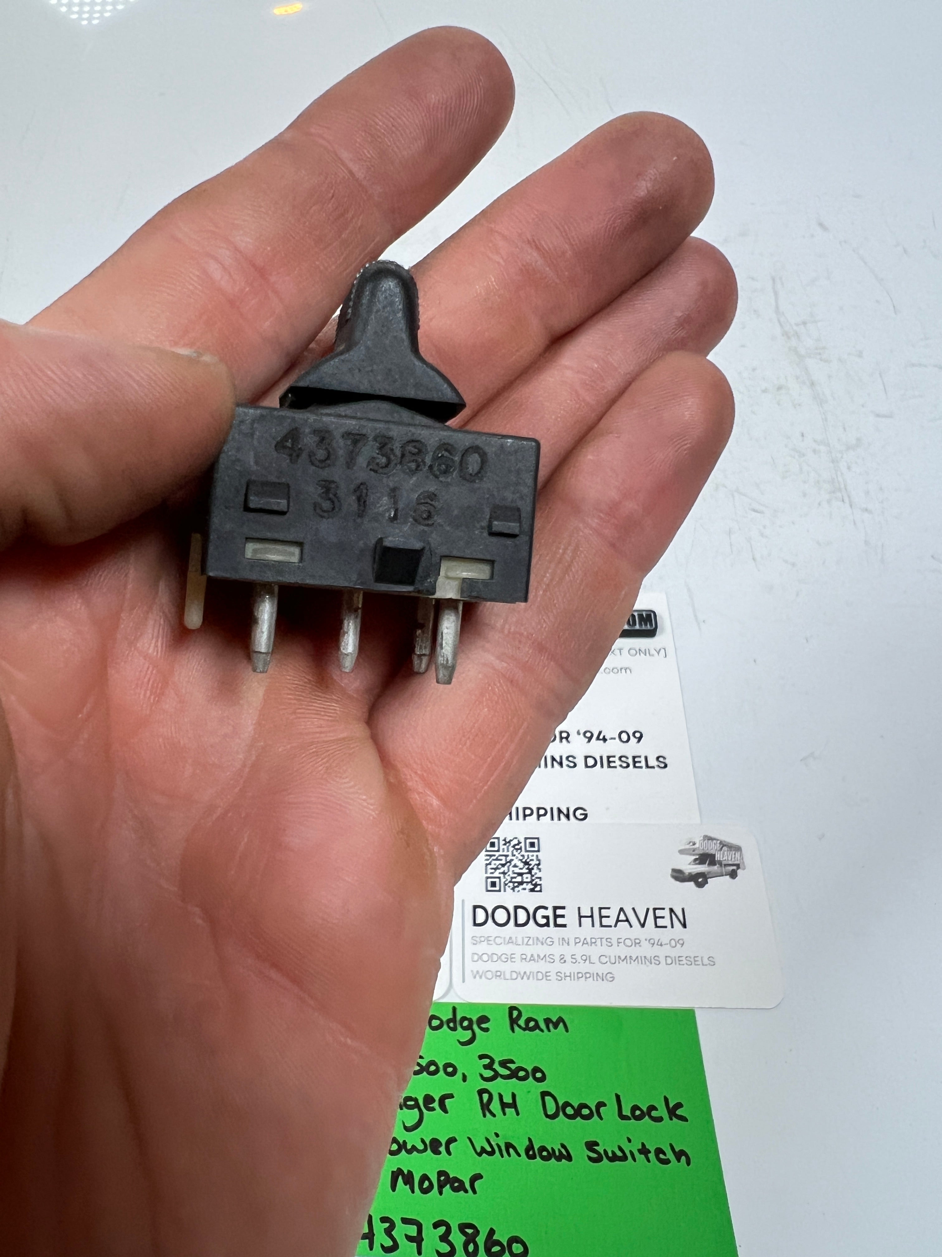 1994-1997 Dodge Ram Passenger RH Door Lock & Window Switch
