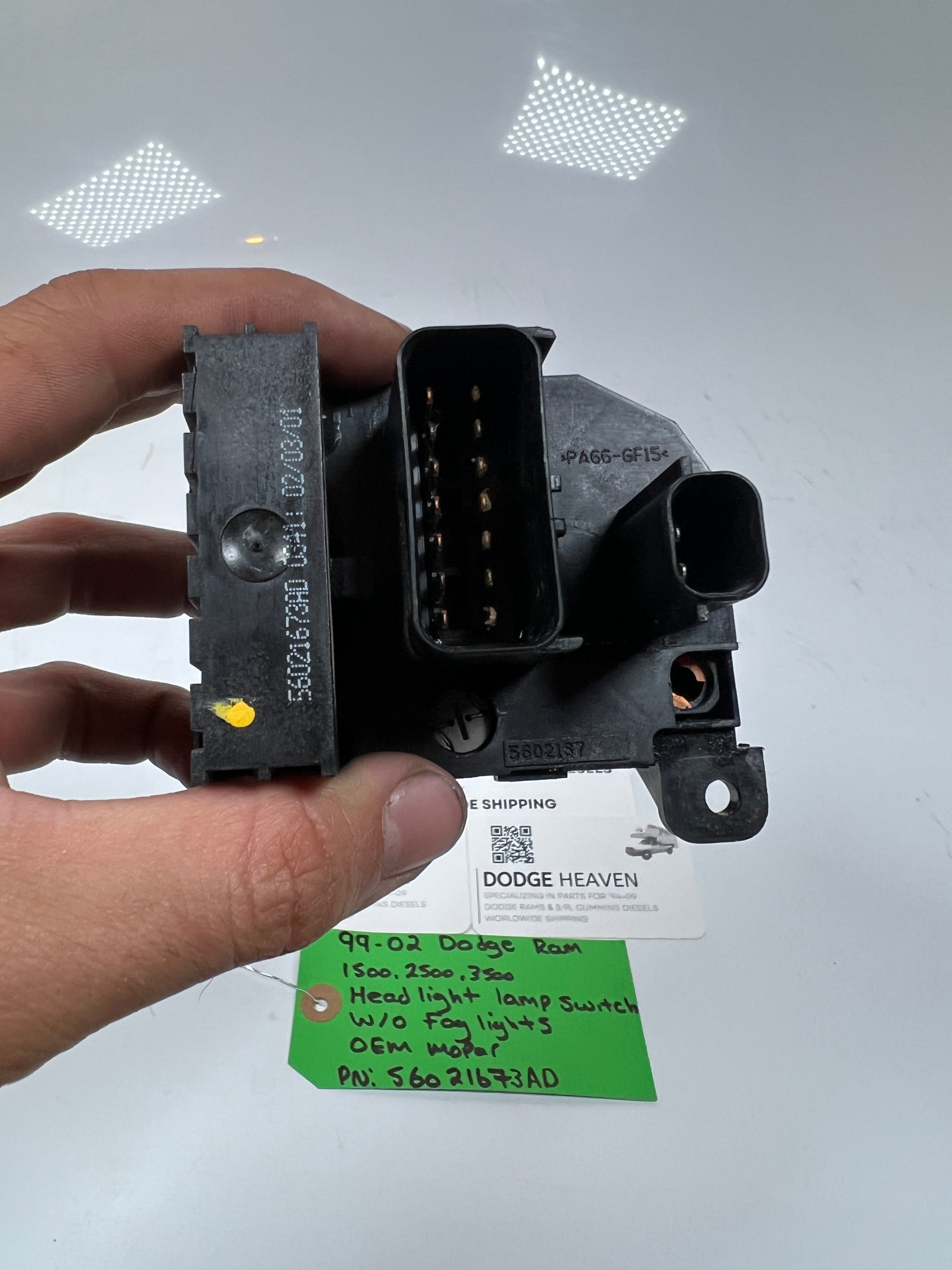 1999-2002 Dodge Ram Headlight Cargo Dome Light Switch