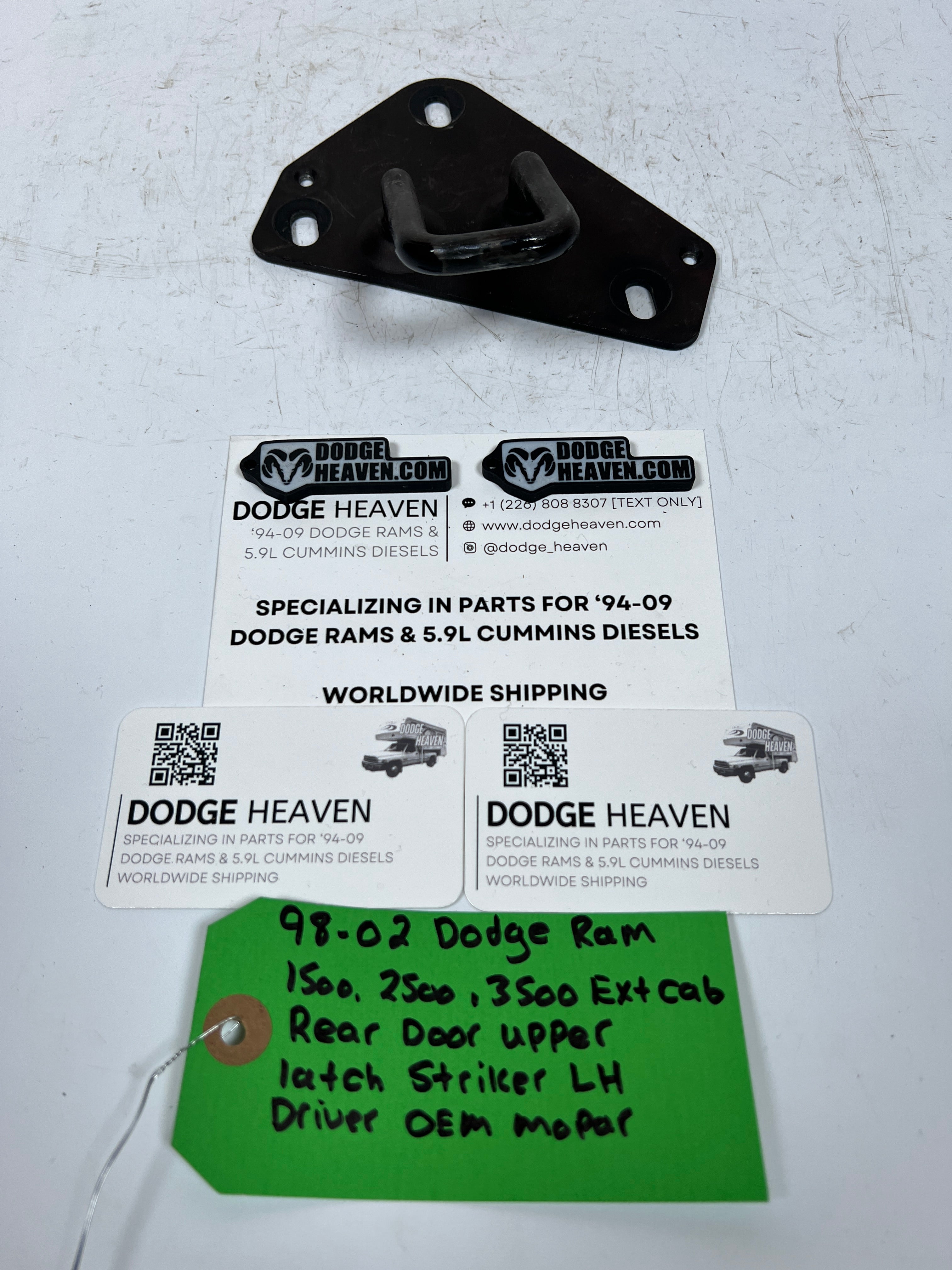 1998-2002 Dodge Ram Extended Cab Rear Door Upper Striker Latch Driver LH