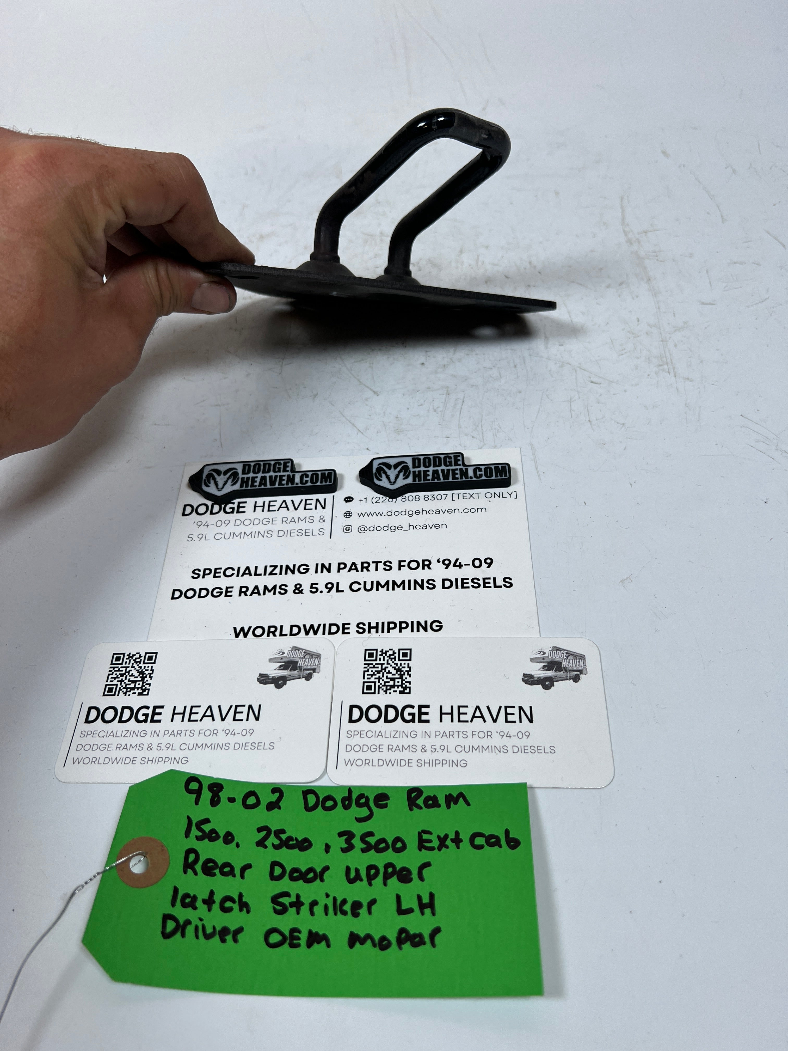 1998-2002 Dodge Ram Extended Cab Rear Door Upper Striker Latch Driver LH