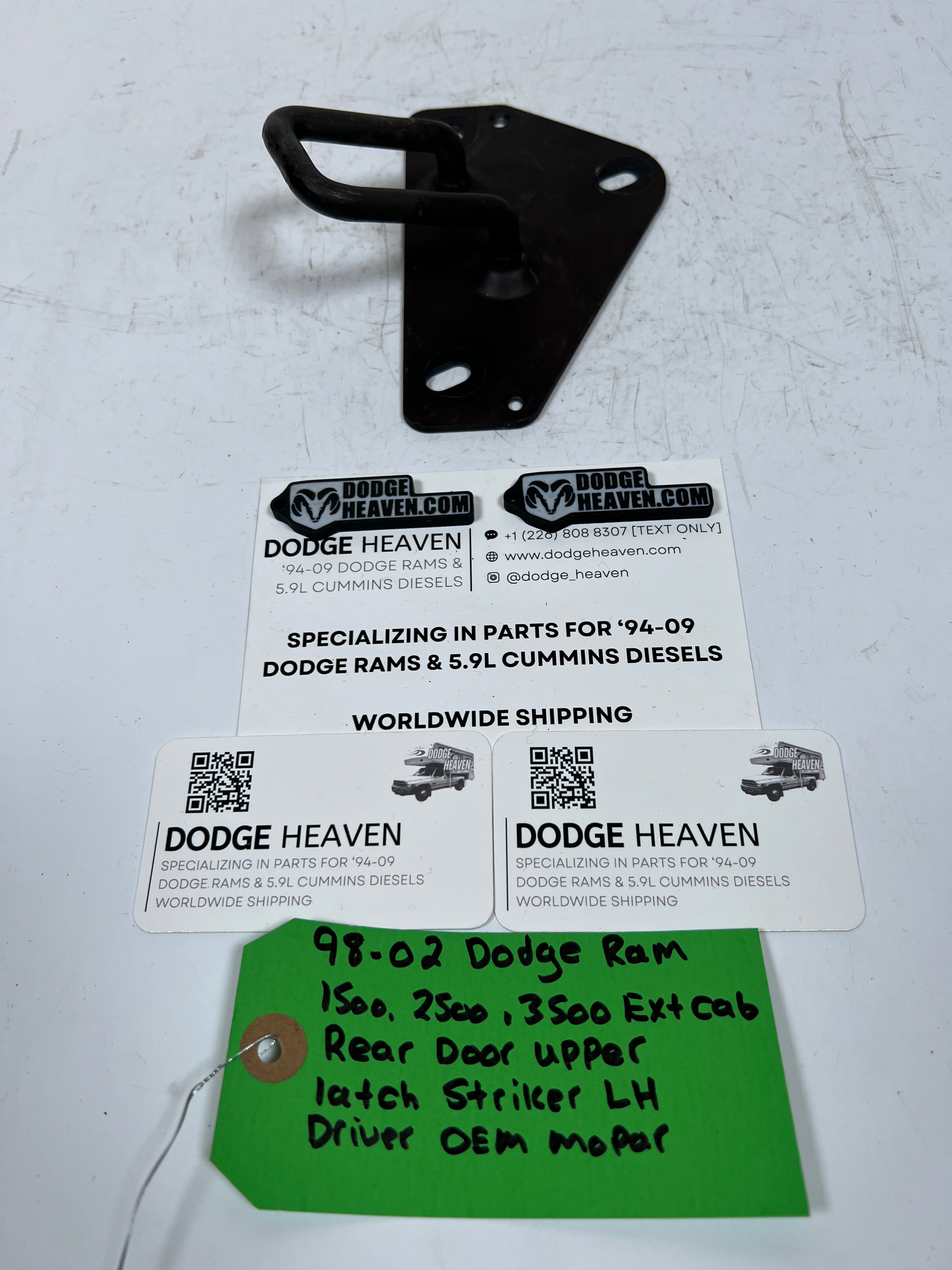 1998-2002 Dodge Ram Extended Cab Rear Door Upper Striker Latch Driver LH