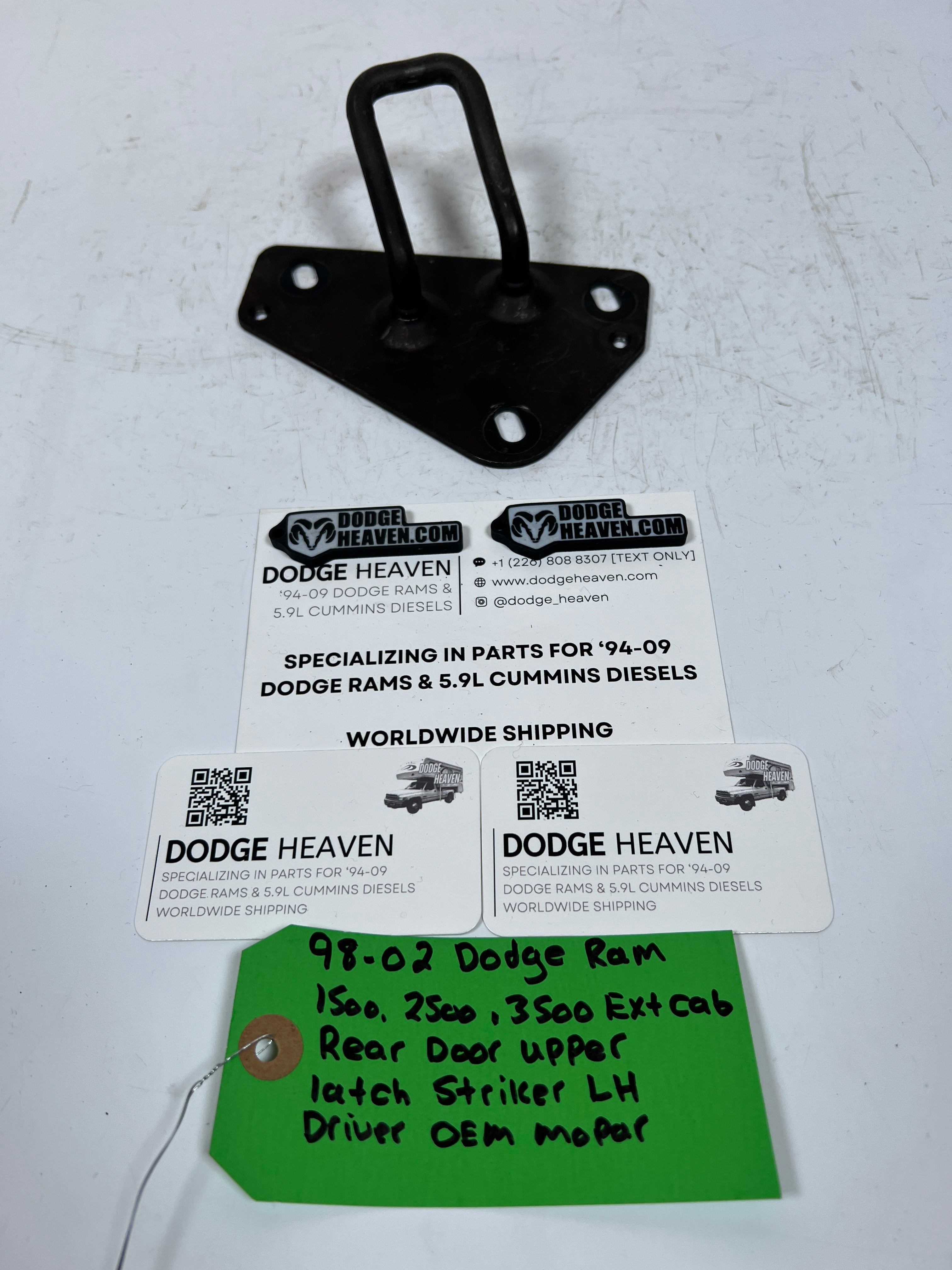 1998-2002 Dodge Ram Extended Cab Rear Door Upper Striker Latch Driver LH