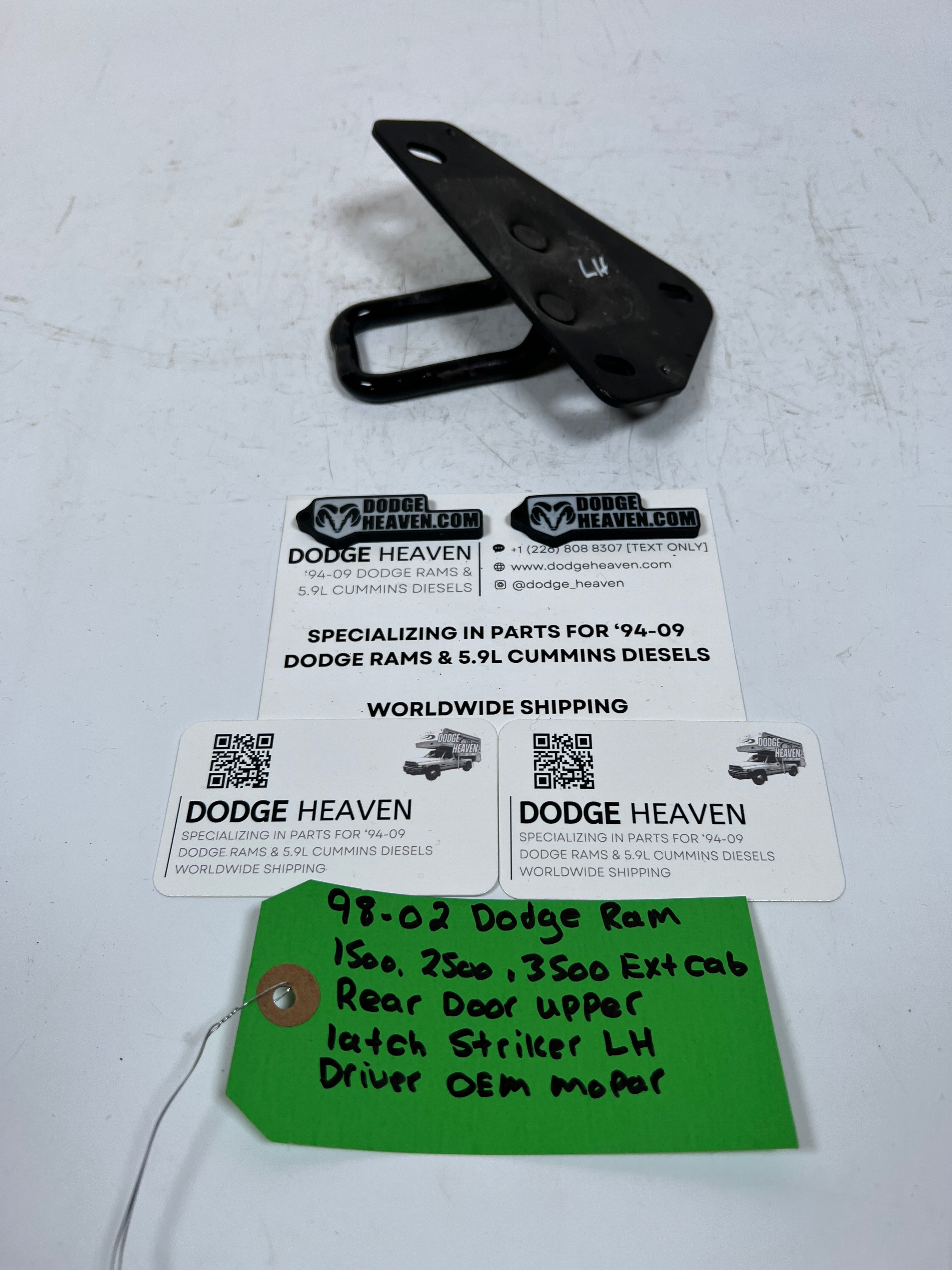 1998-2002 Dodge Ram Extended Cab Rear Door Upper Striker Latch Driver LH