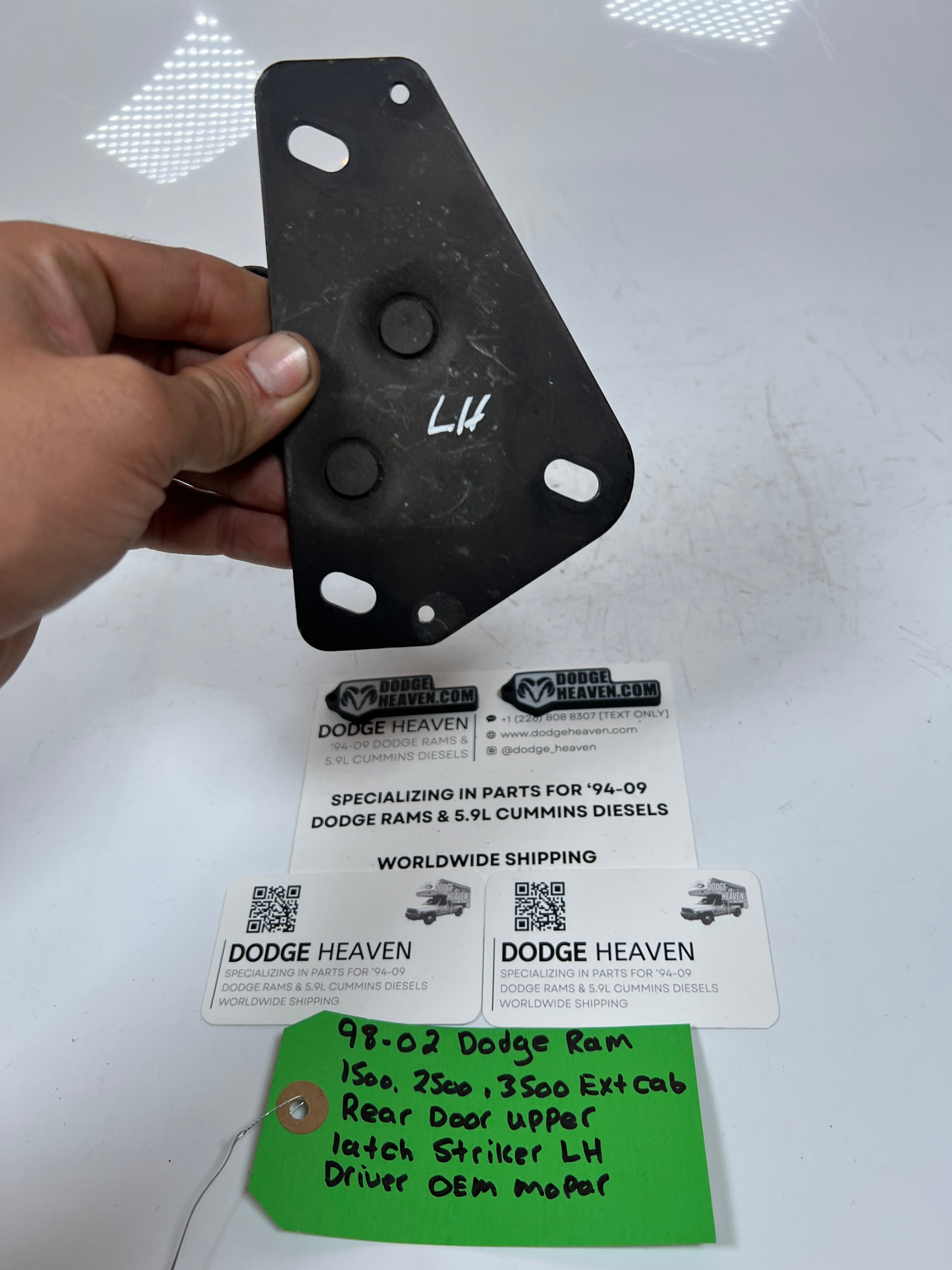 1998-2002 Dodge Ram Extended Cab Rear Door Upper Striker Latch Driver LH