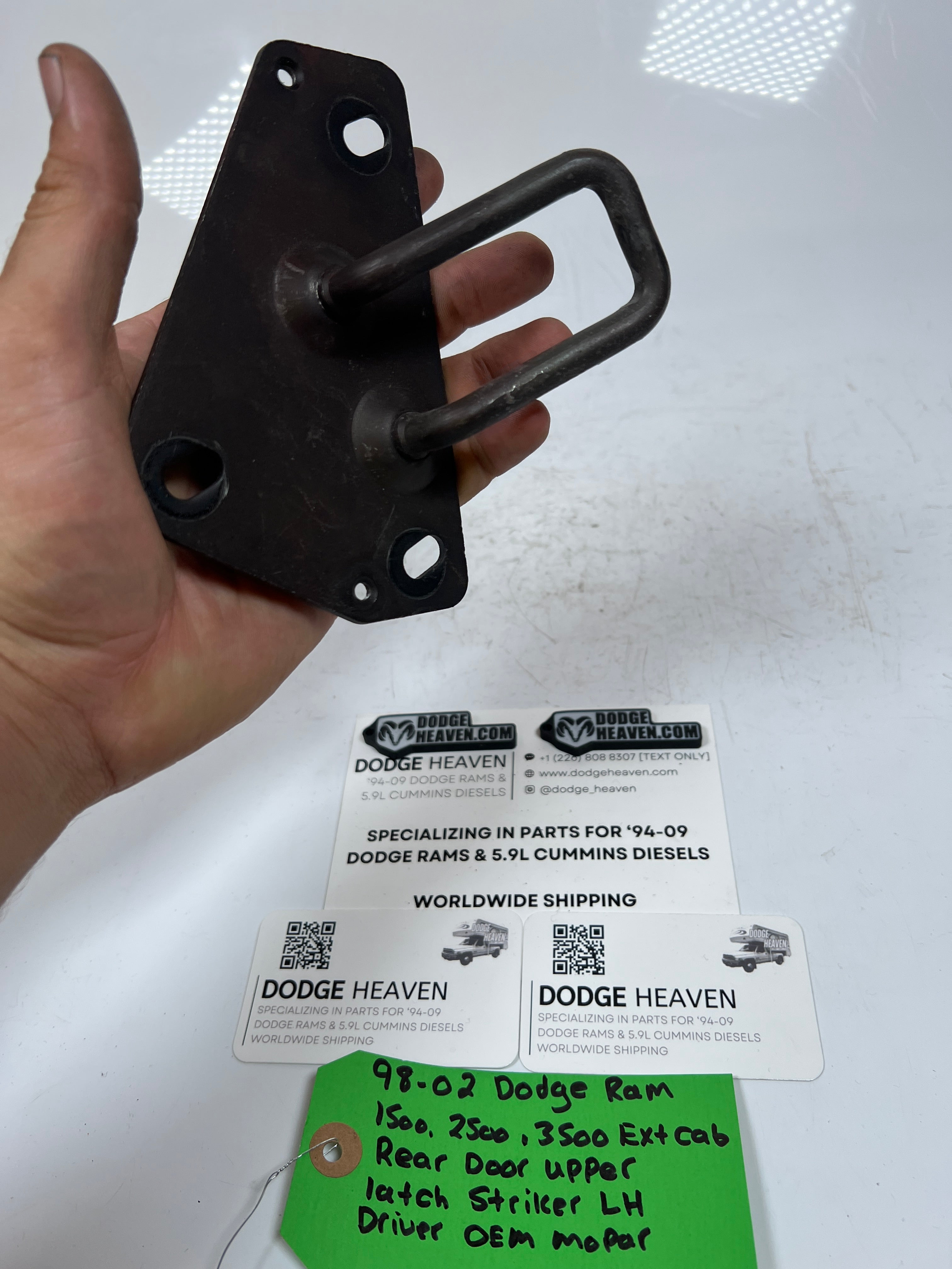 1998-2002 Dodge Ram Extended Cab Rear Door Upper Striker Latch Driver LH