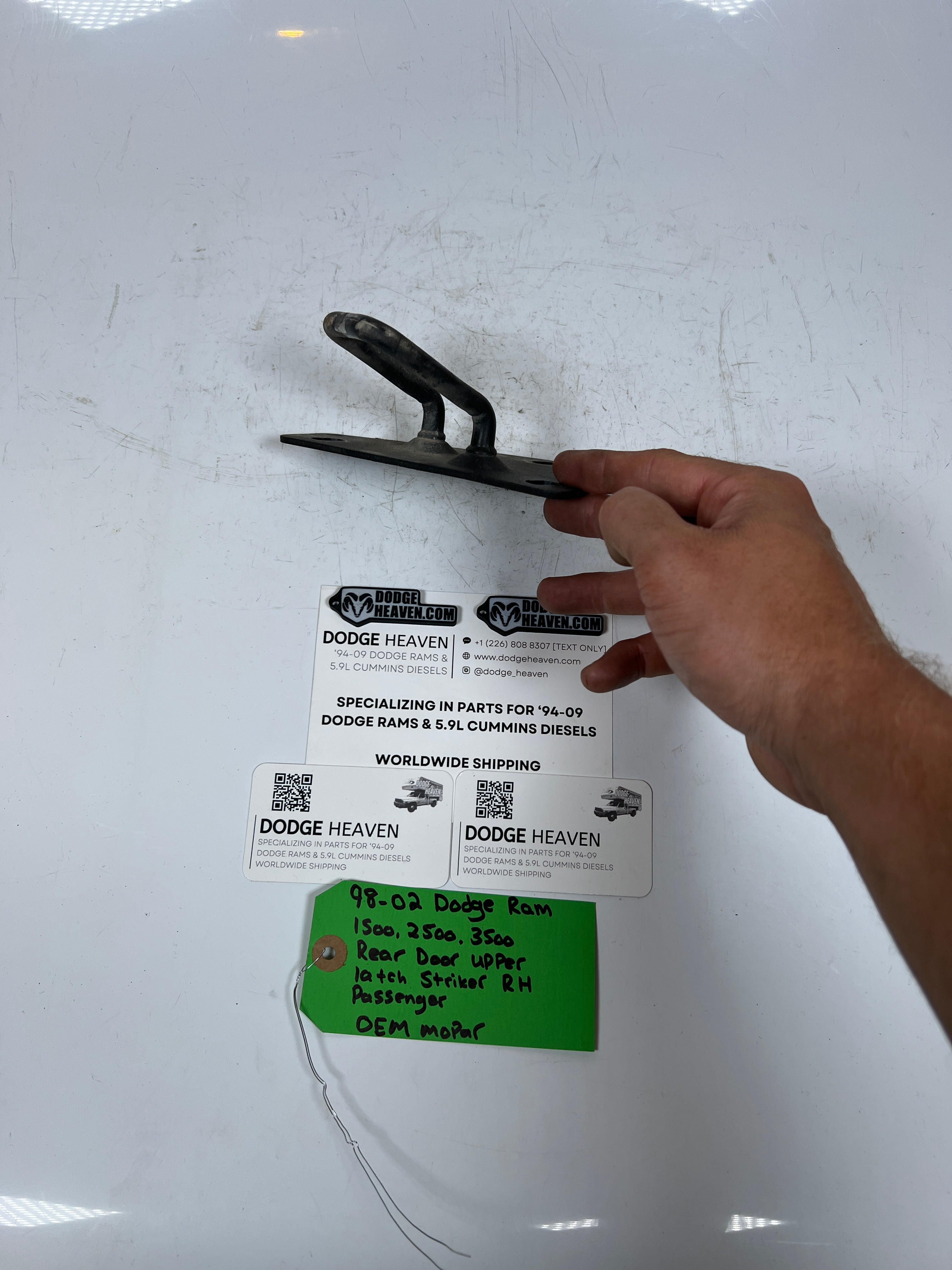 1998-2002 Dodge Ram Extended Cab Rear Door Upper Striker Latch Passenger RH