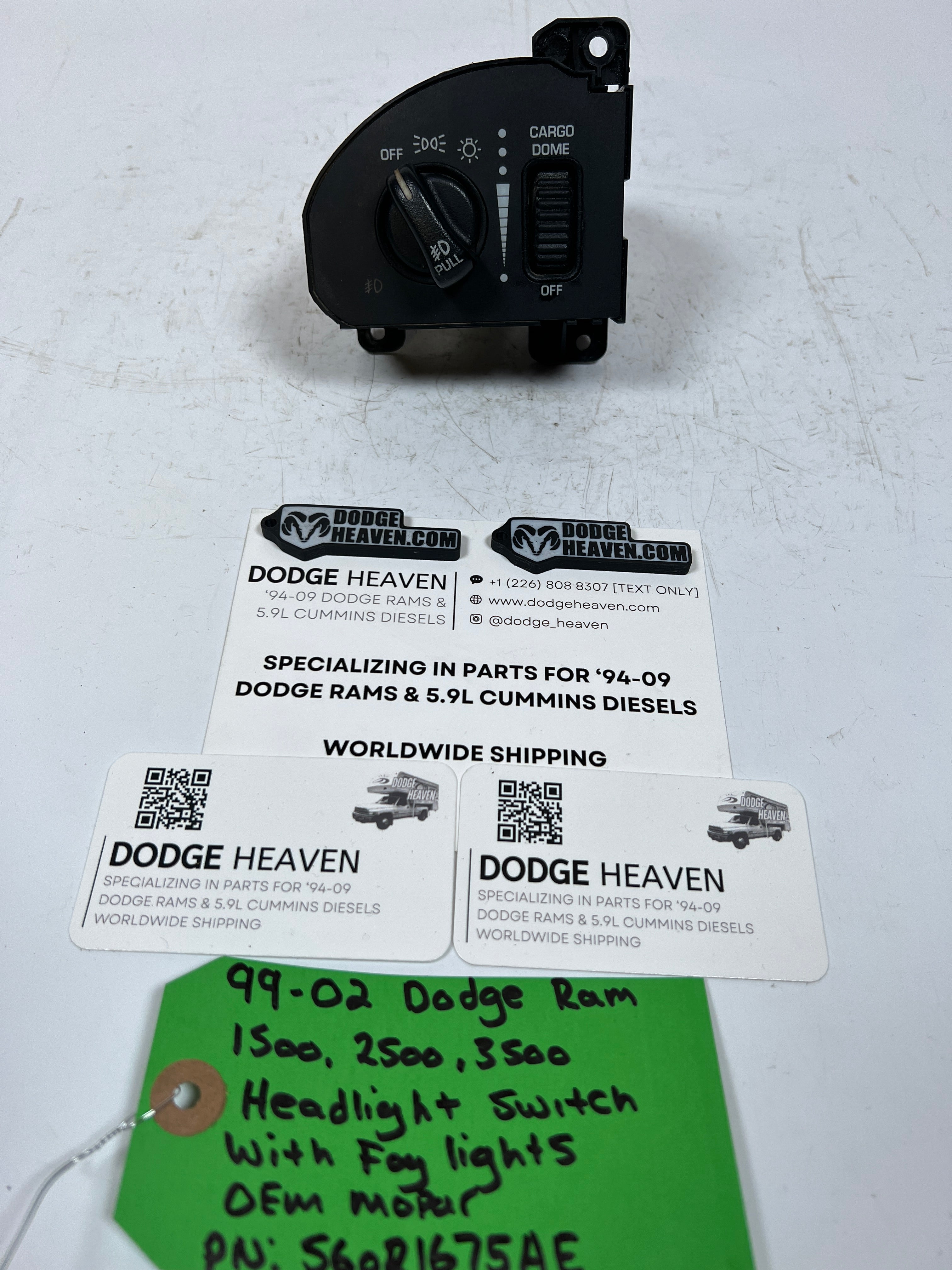 1999-2002 Dodge Ram Headlight Fog Light Cargo Dome Switch