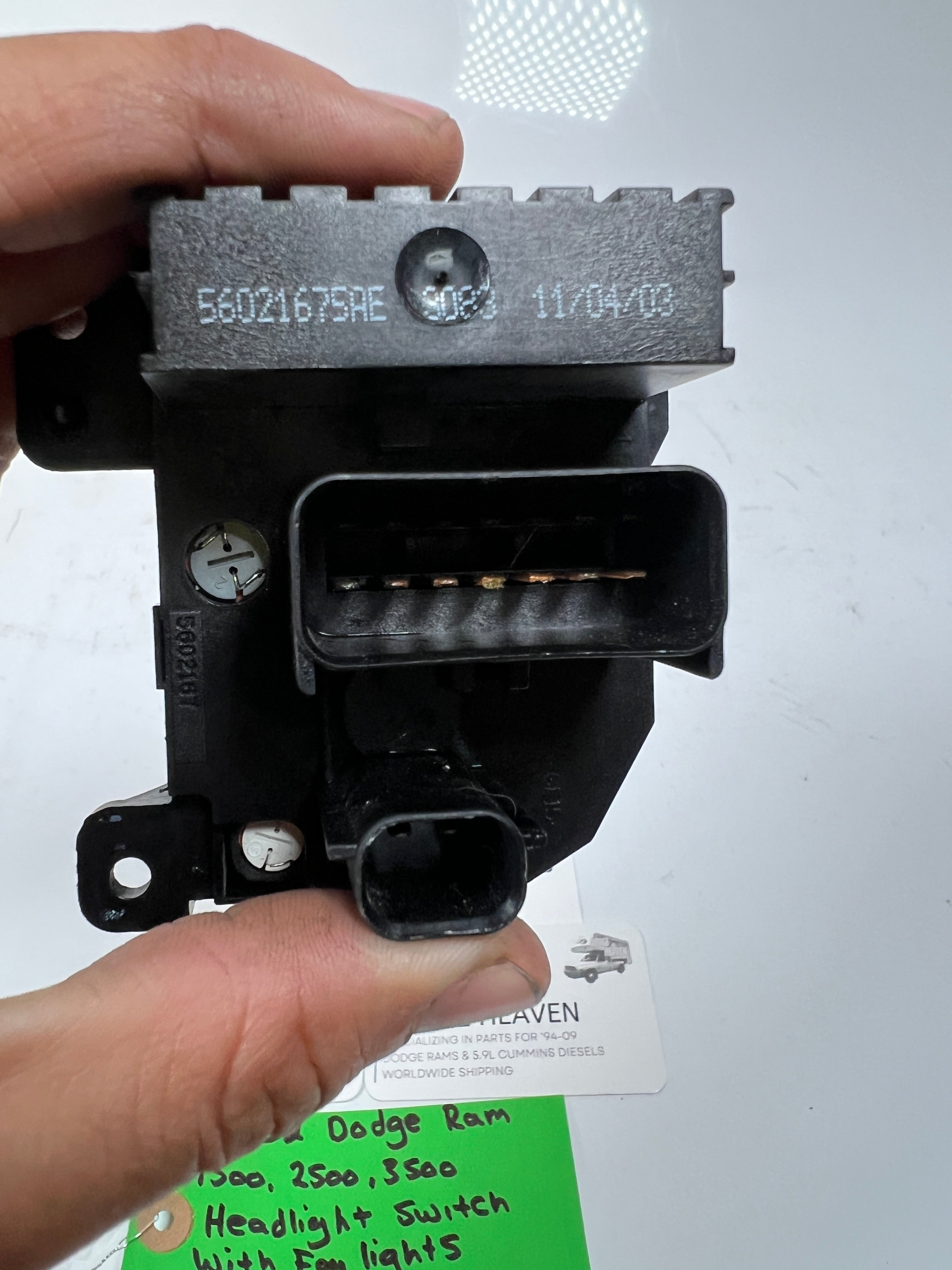 1999-2002 Dodge Ram Headlight Fog Light Cargo Dome Switch