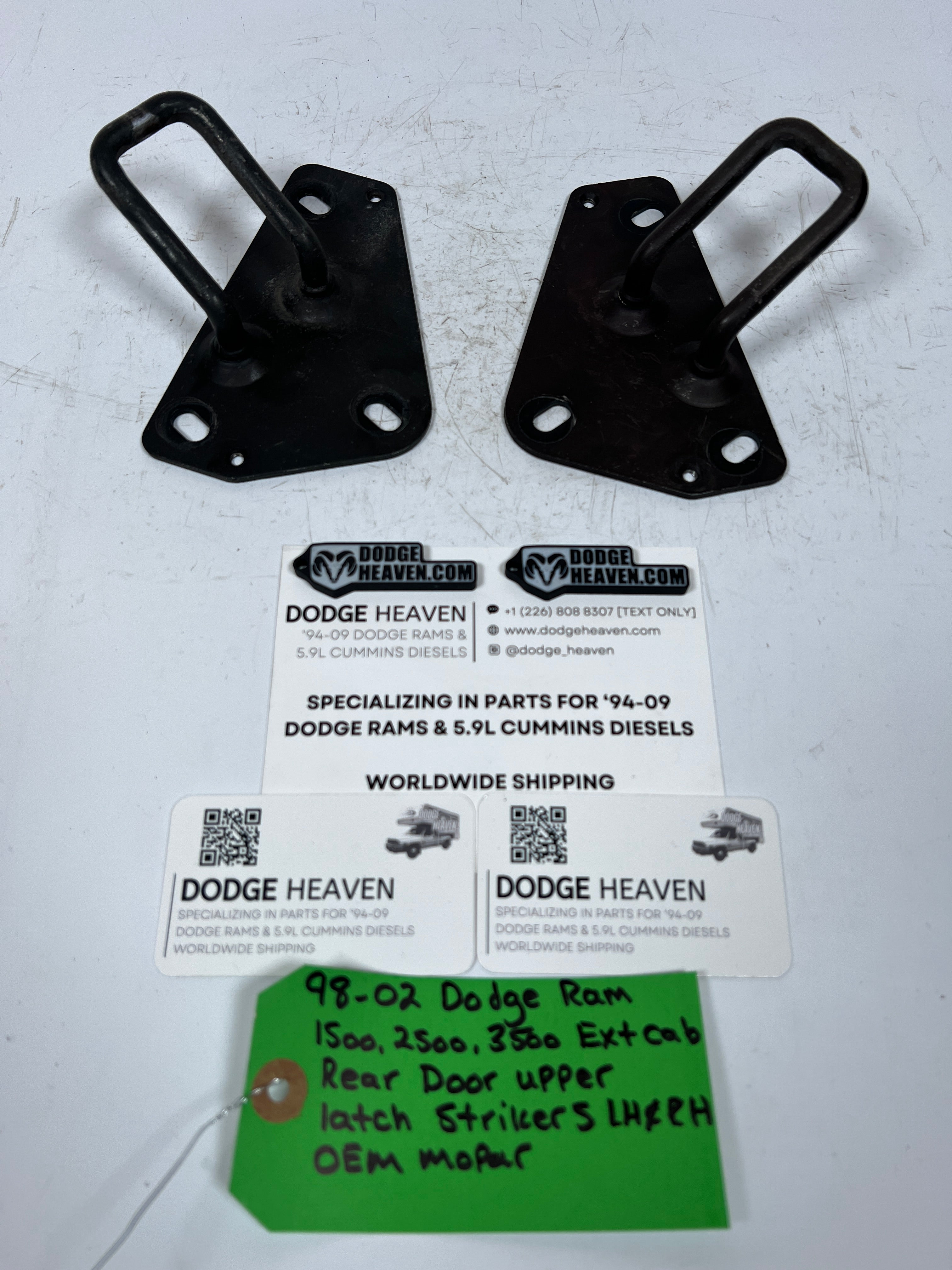1998-2002 Dodge Ram Extended Cab Rear Door Upper Striker Latch LH & RH Pair