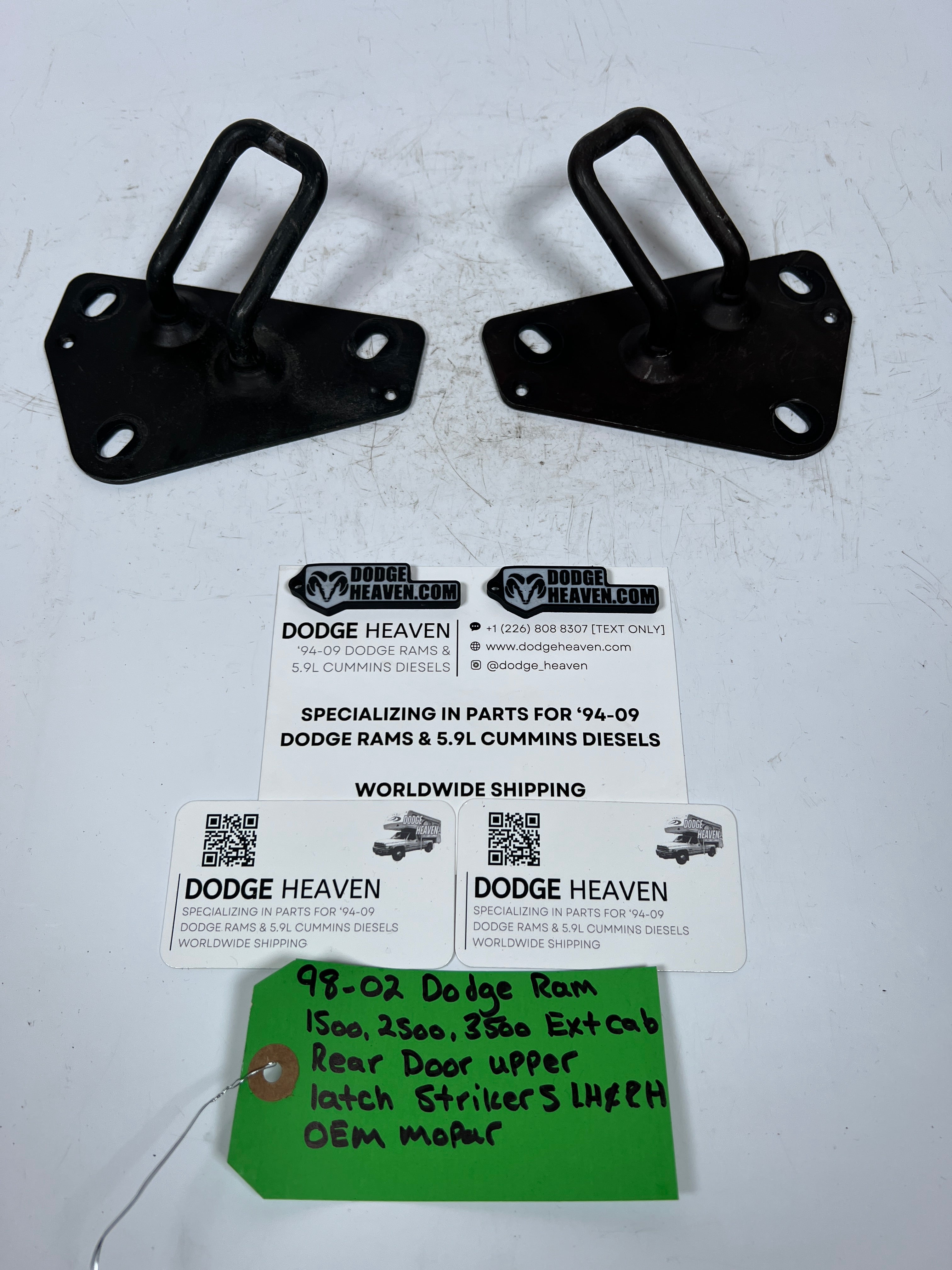 1998-2002 Dodge Ram Extended Cab Rear Door Upper Striker Latch LH & RH Pair