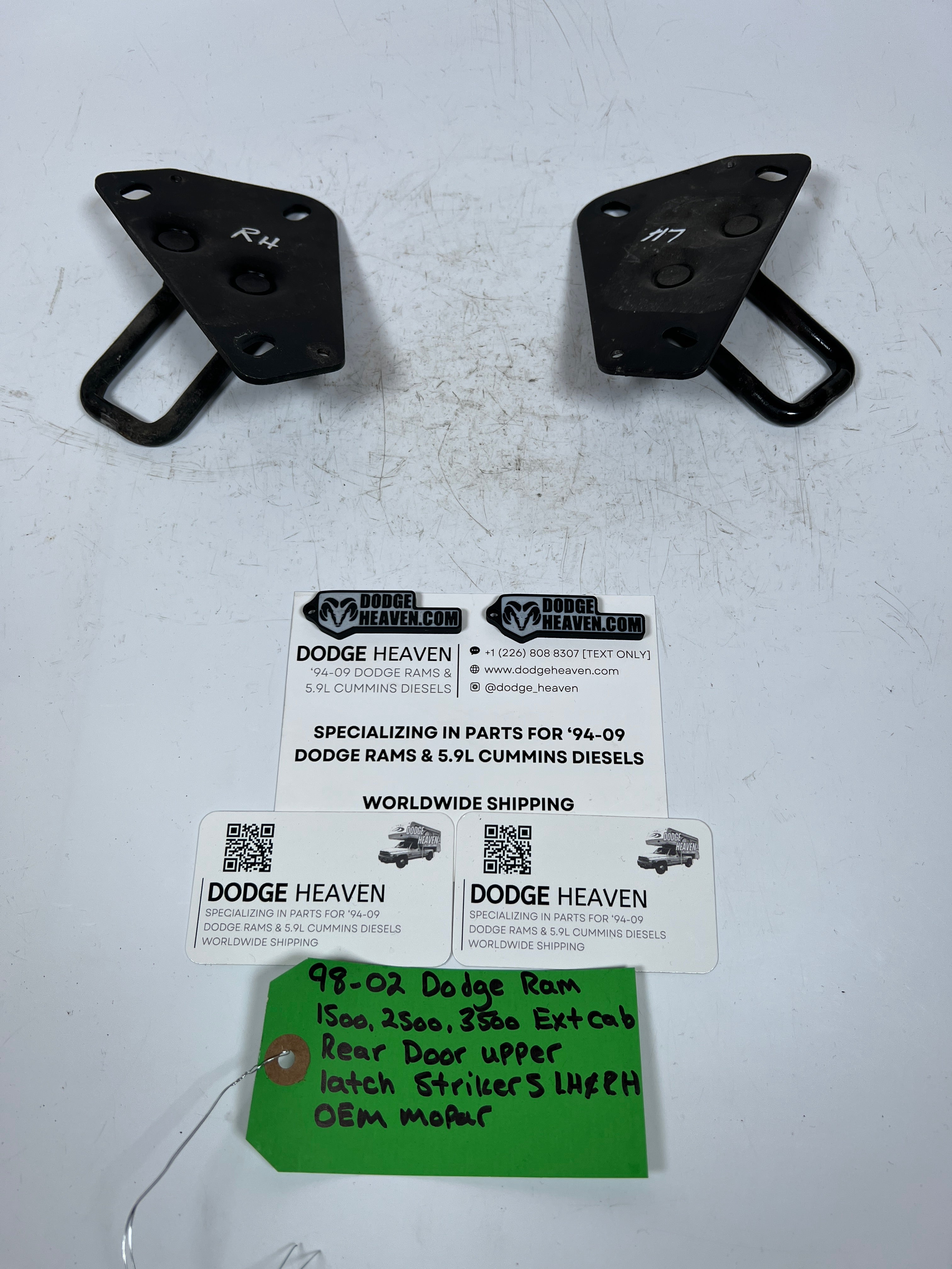 1998-2002 Dodge Ram Extended Cab Rear Door Upper Striker Latch LH & RH Pair