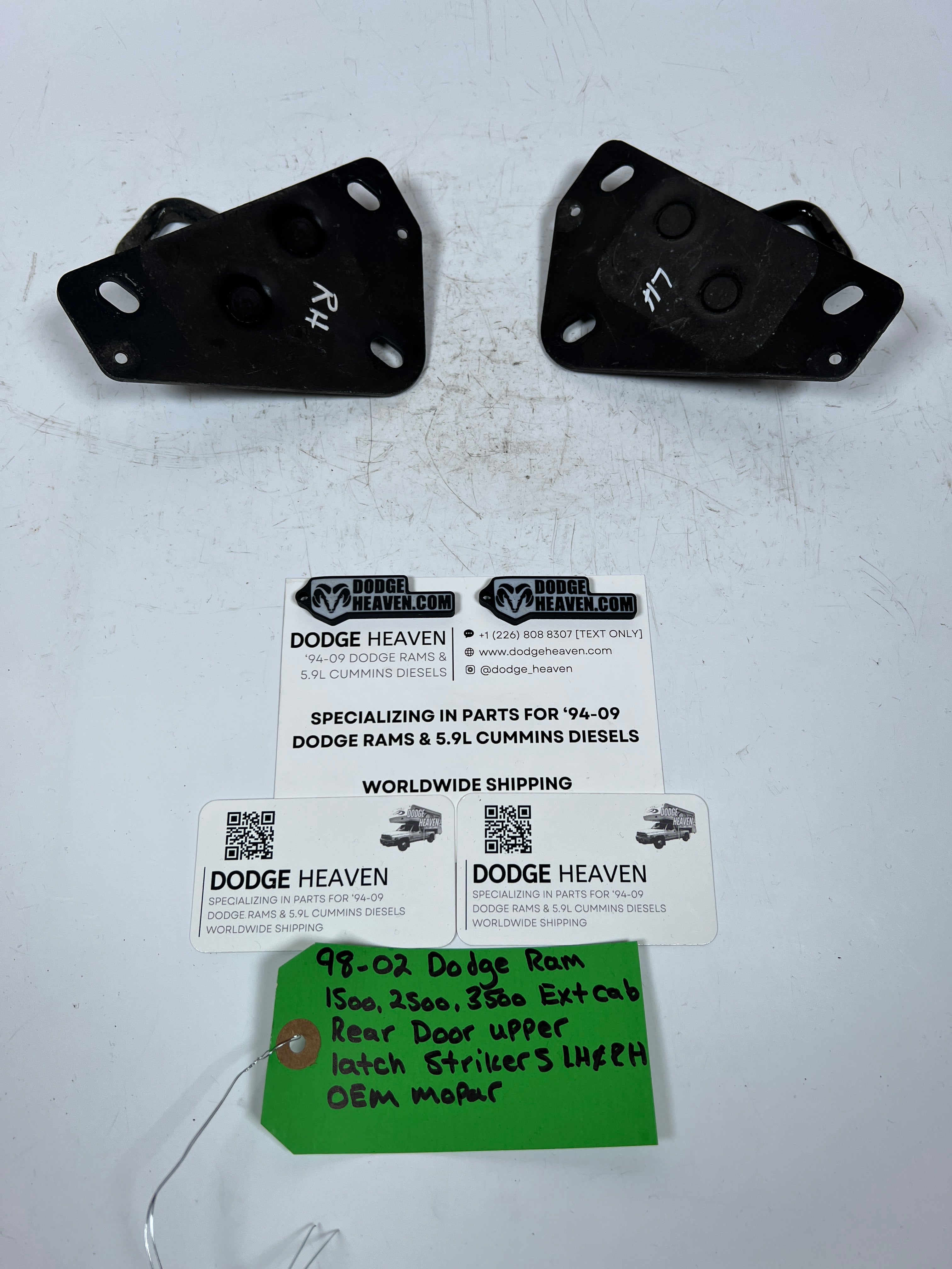 1998-2002 Dodge Ram Extended Cab Rear Door Upper Striker Latch LH & RH Pair