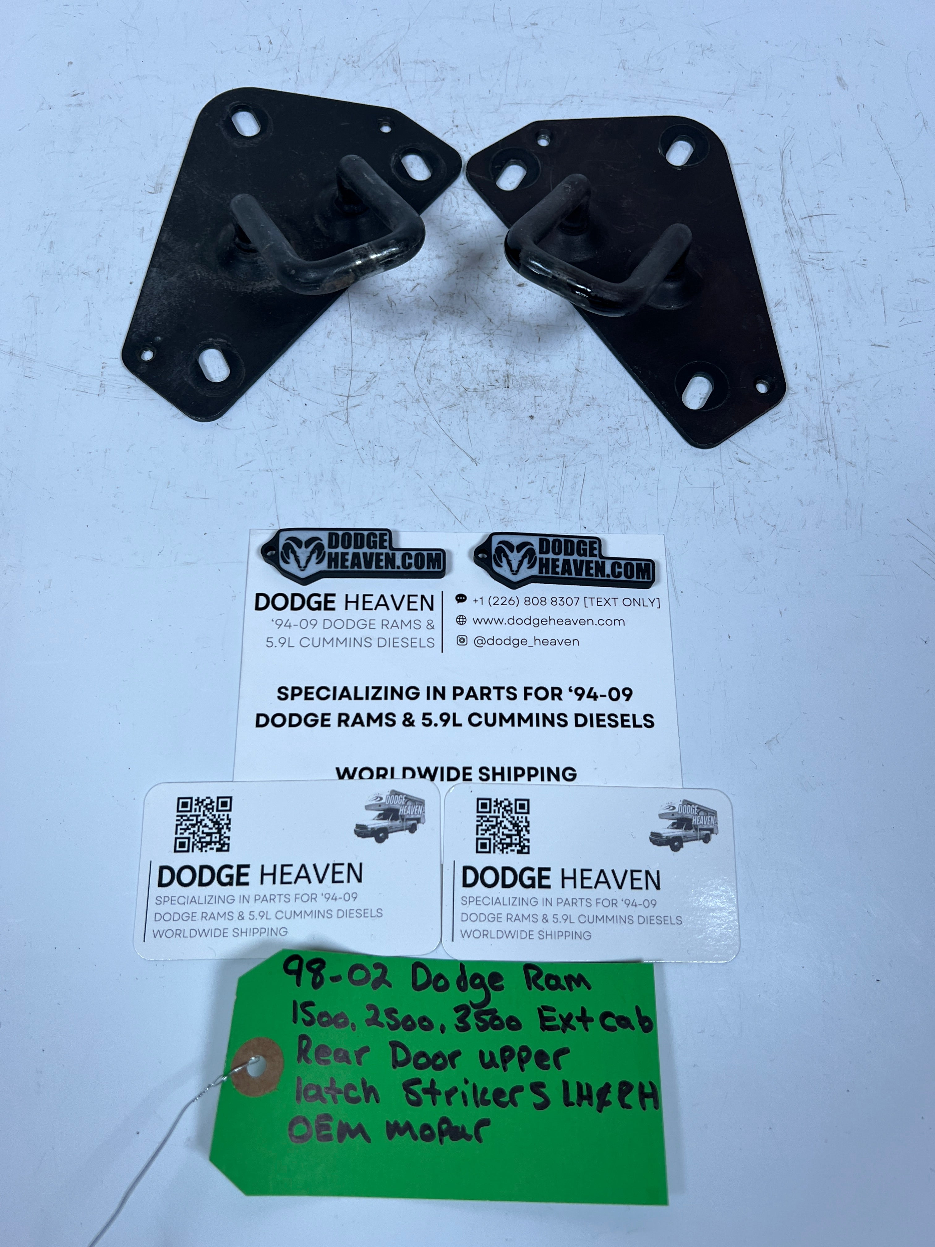 1998-2002 Dodge Ram Extended Cab Rear Door Upper Striker Latch LH & RH Pair