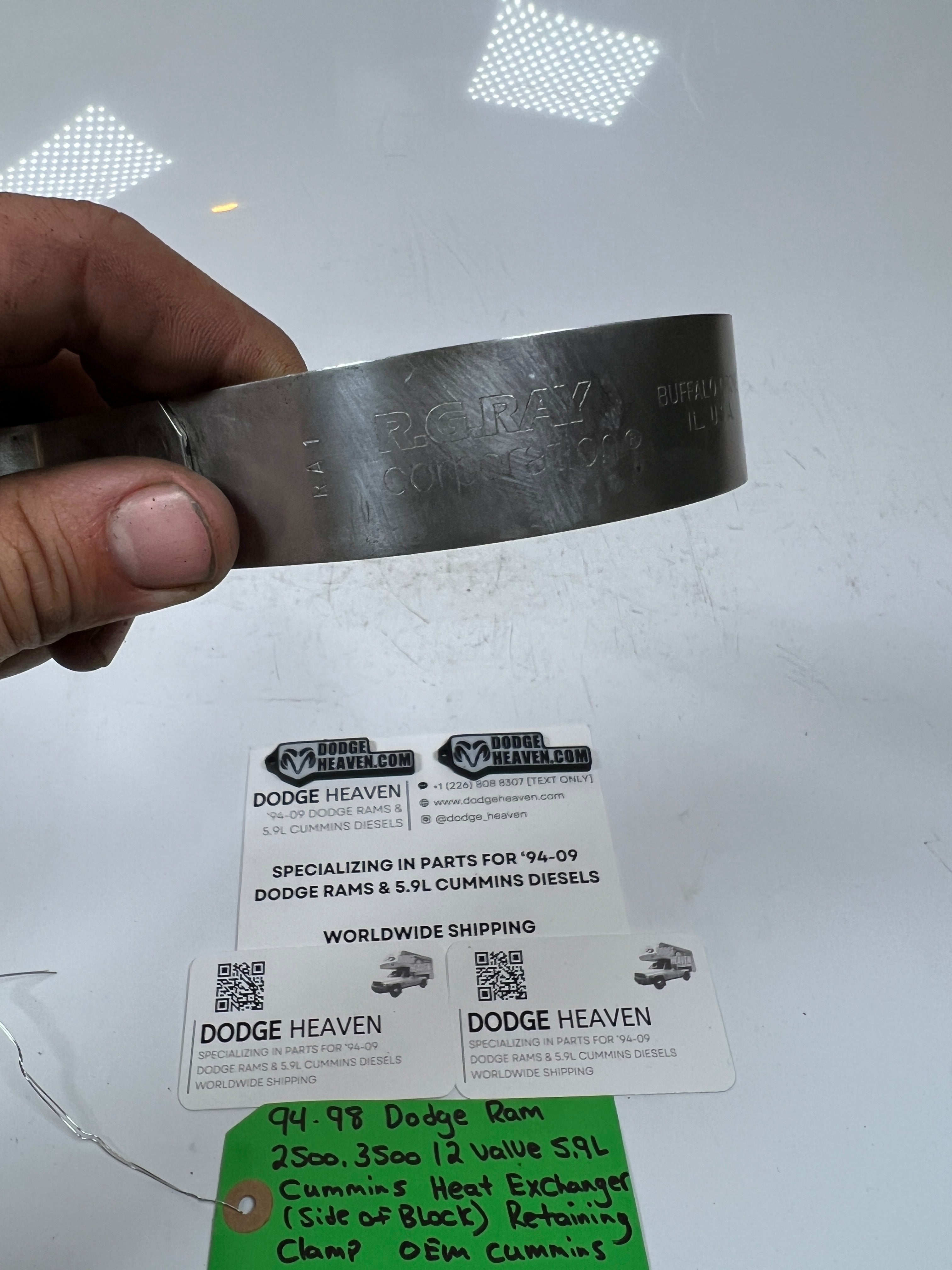 1994-1998 Dodge Ram 12 Valve 5.9L Cummins Heat Exchanger Retaining Clamp
