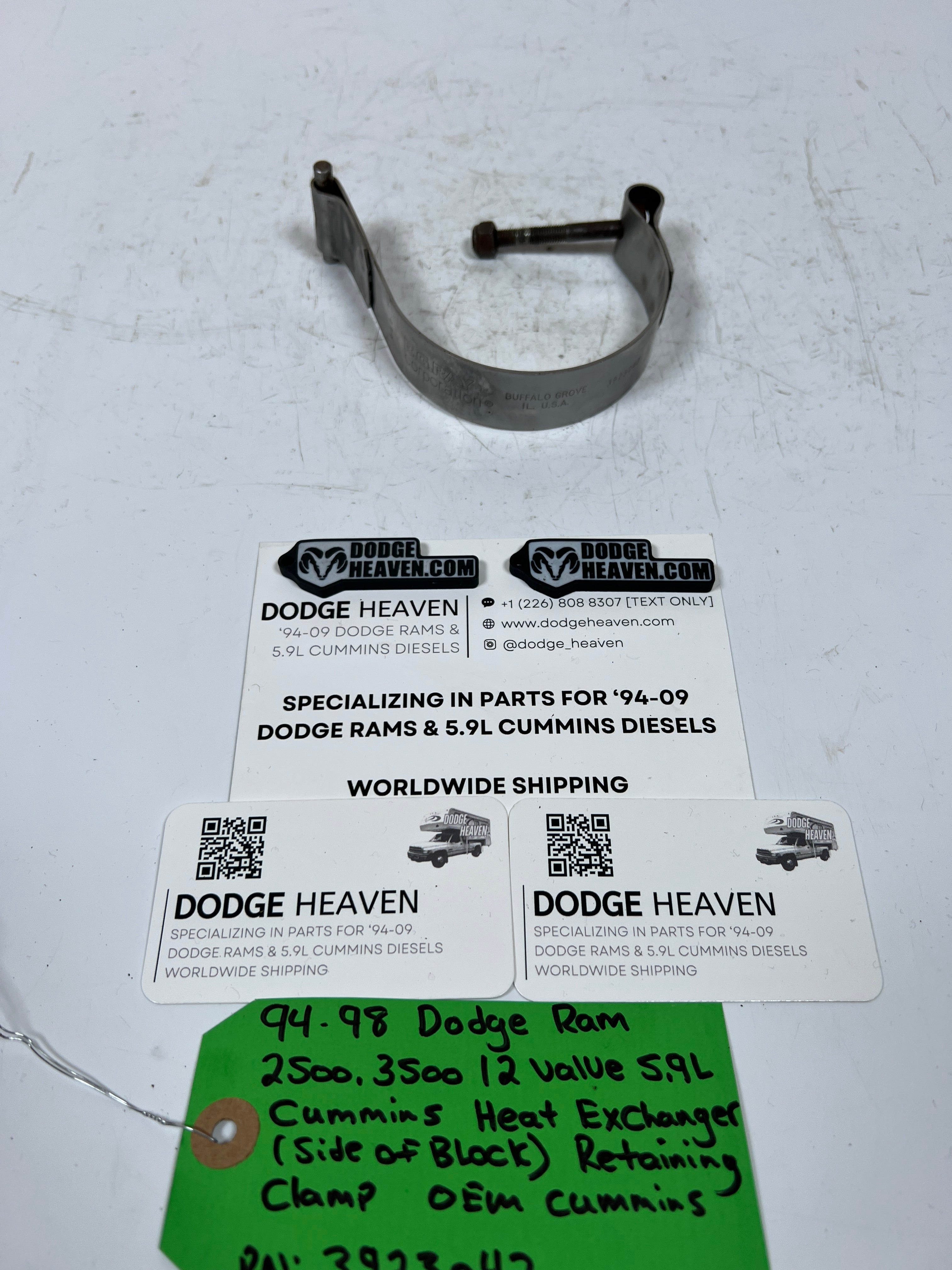 1994-1998 Dodge Ram 12 Valve 5.9L Cummins Heat Exchanger Retaining Clamp
