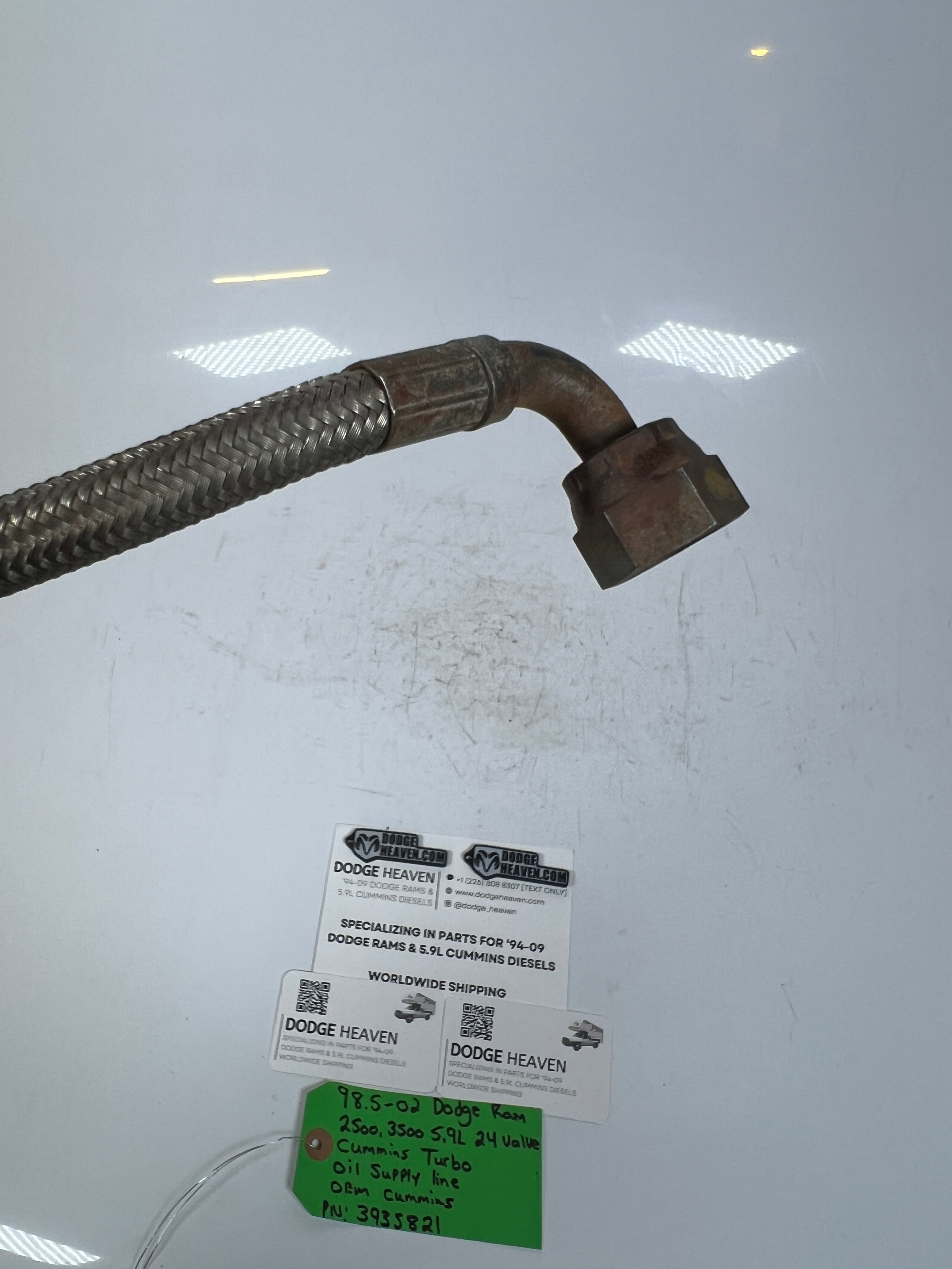 1998.5-2002 Dodge Ram 2500 3500 24V 5.9L Cummins Turbo Oil Feed Line