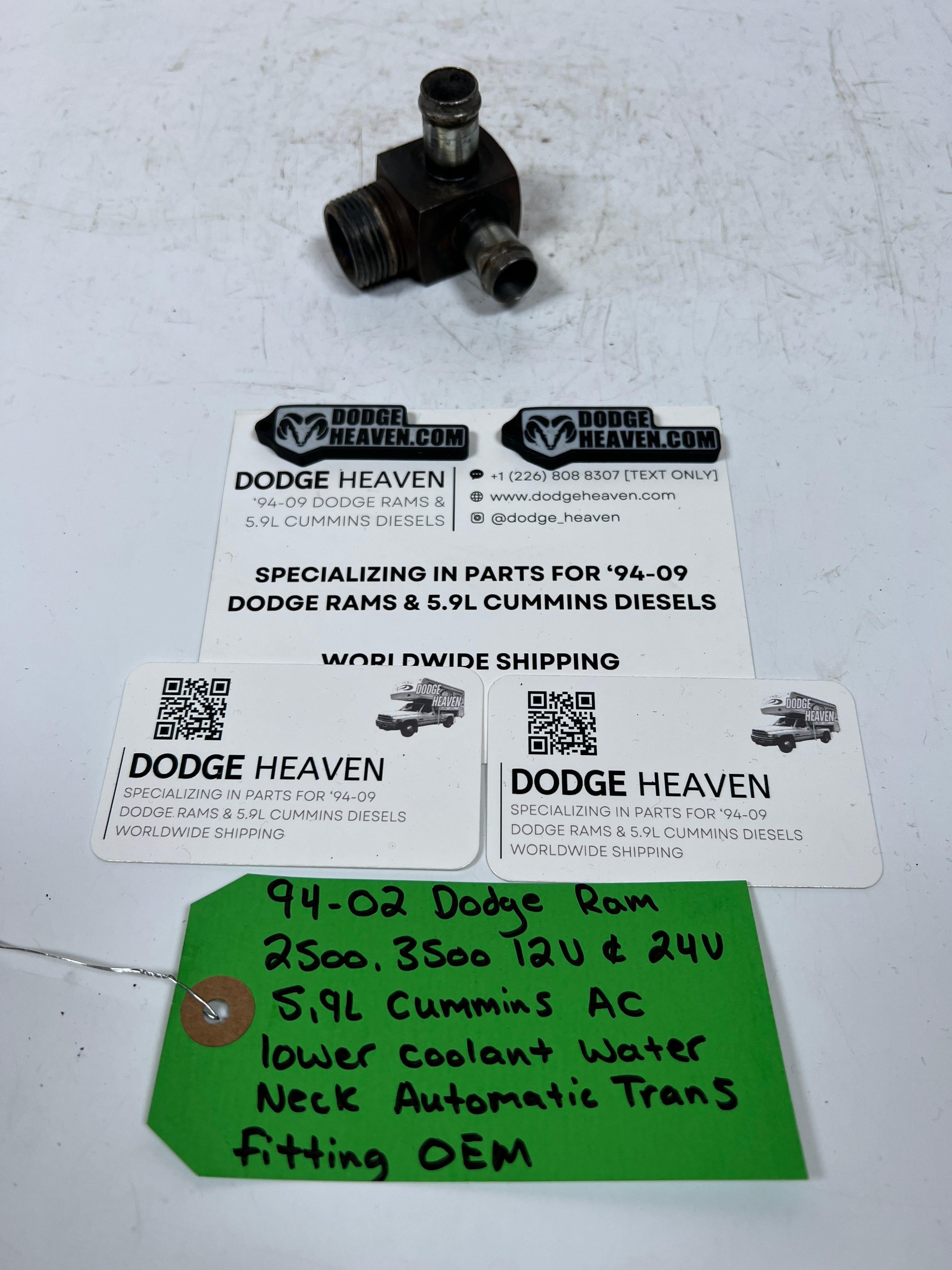 1994-2002 Dodge Ram 5.9L Cummins AC A/C Bracket Coolant Line Fitting Auto
