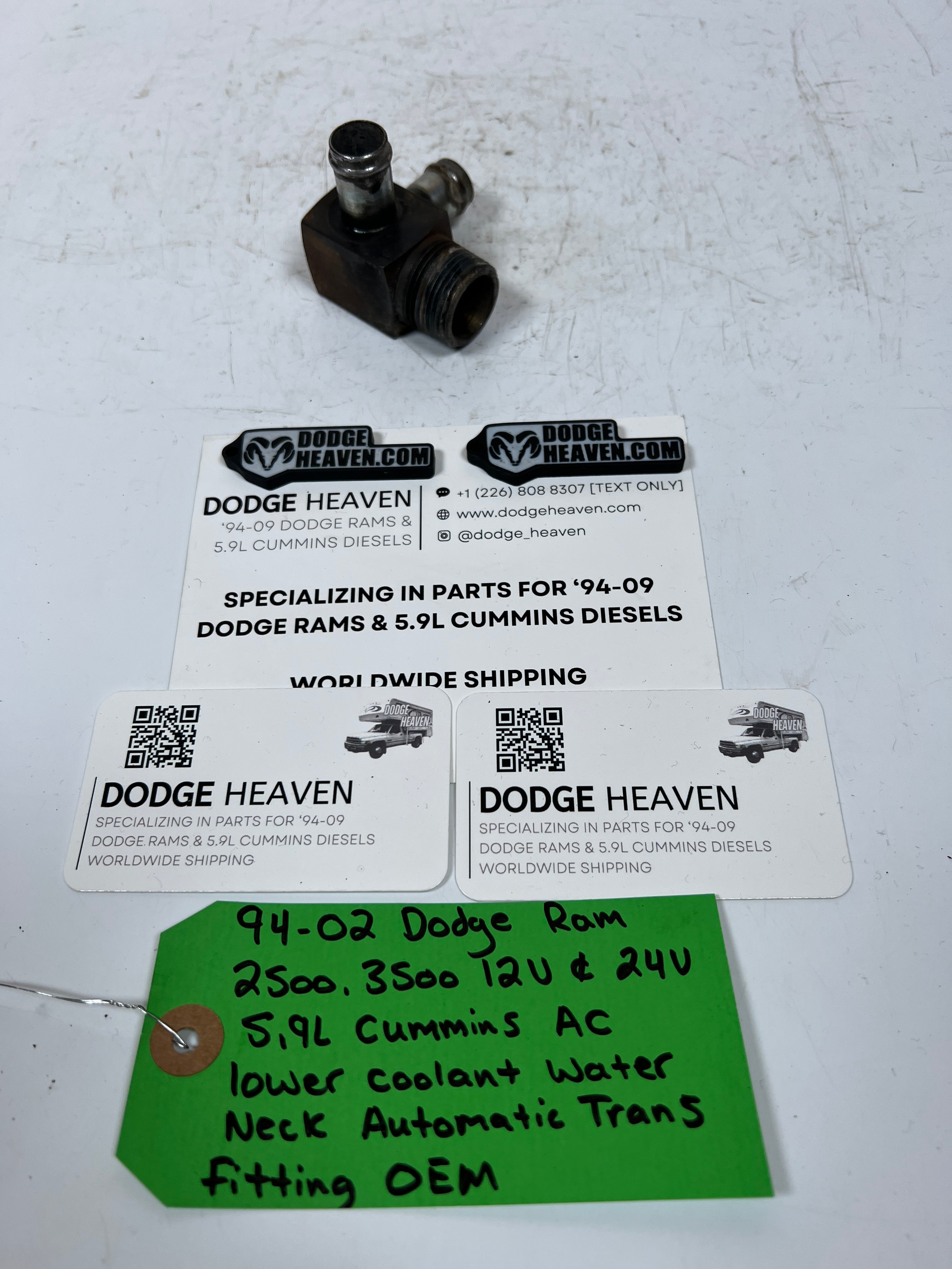 1994-2002 Dodge Ram 5.9L Cummins AC A/C Bracket Coolant Line Fitting Auto