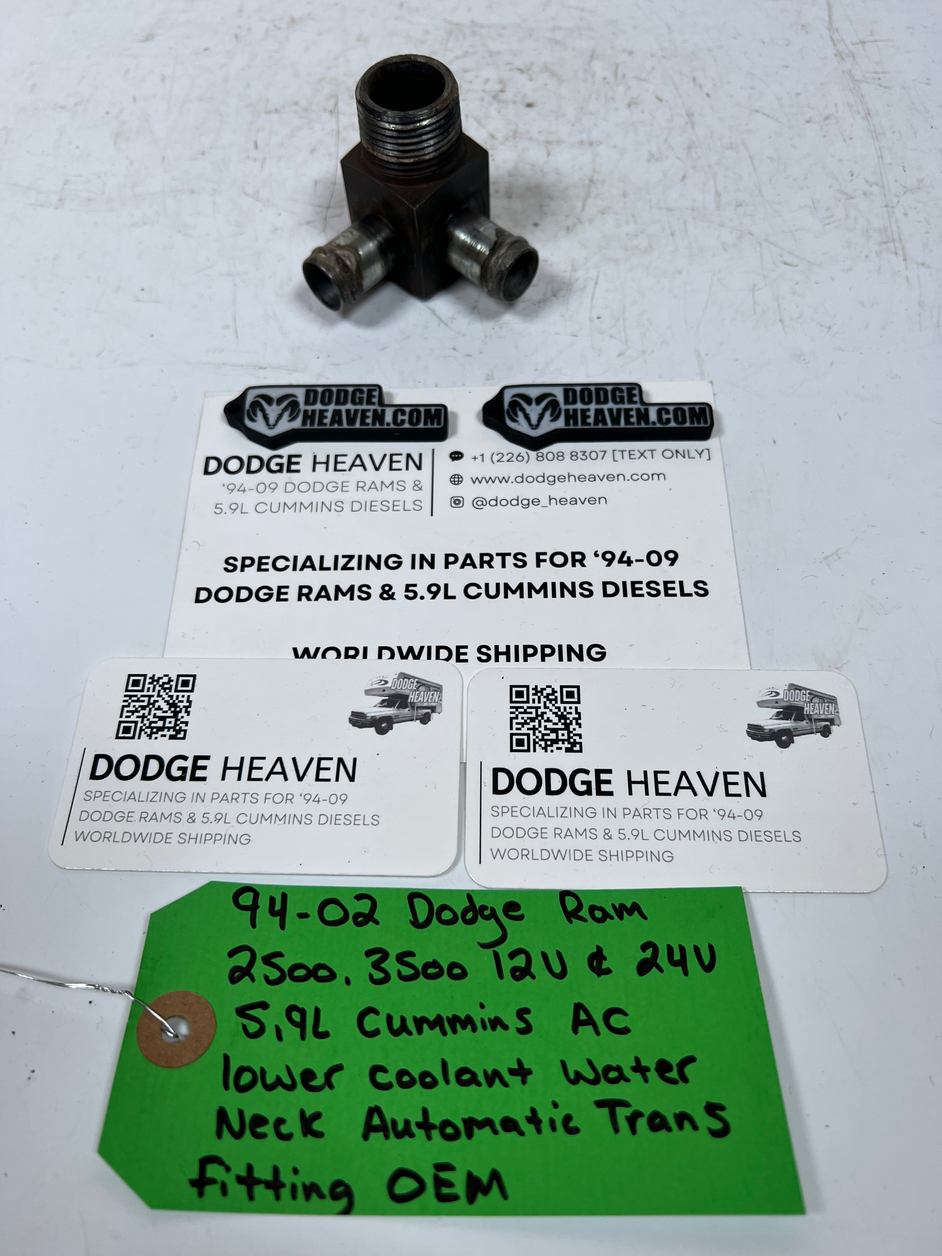 1994-2002 Dodge Ram 5.9L Cummins AC A/C Bracket Coolant Line Fitting Auto