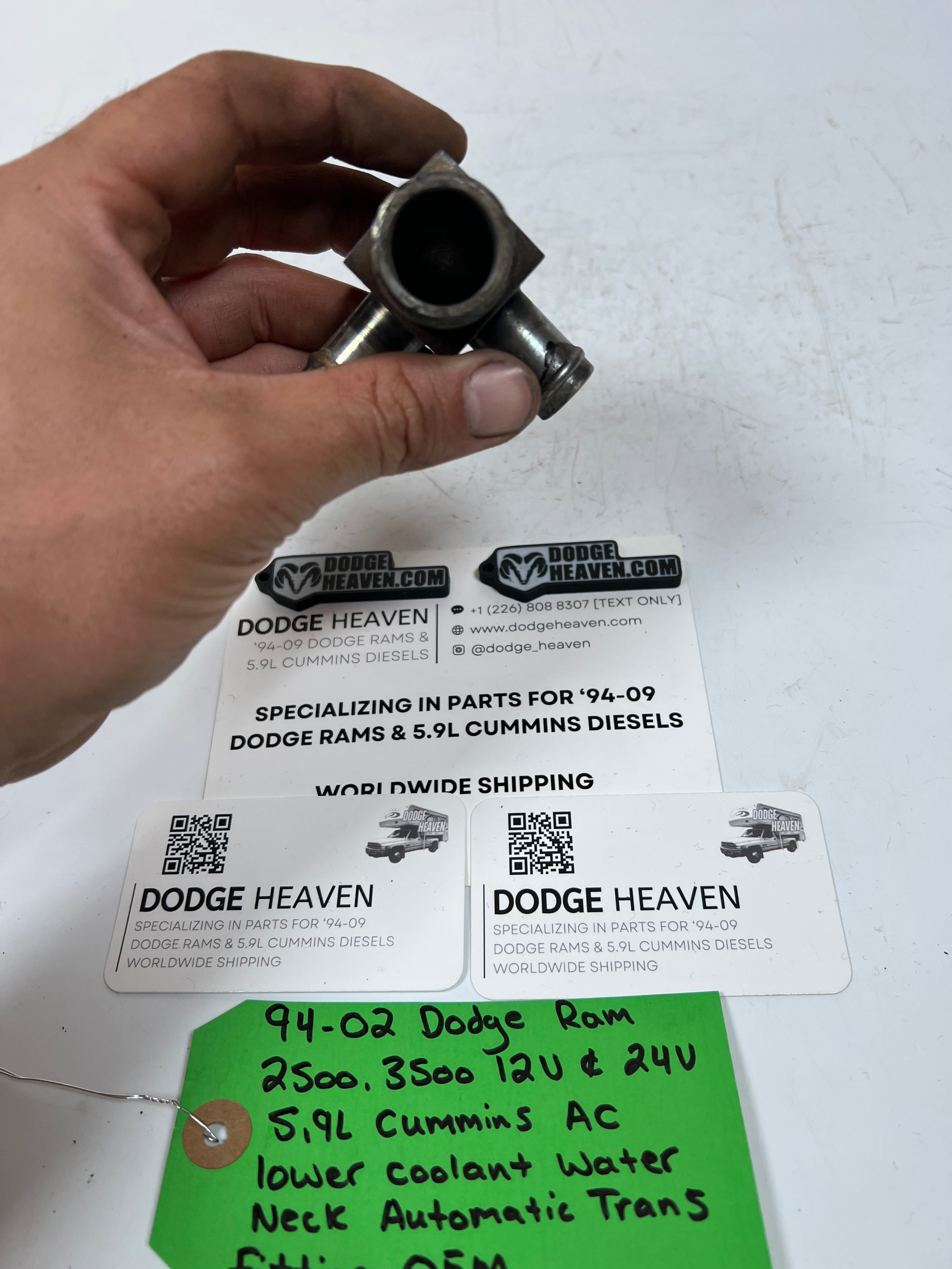 1994-2002 Dodge Ram 5.9L Cummins AC A/C Bracket Coolant Line Fitting Auto