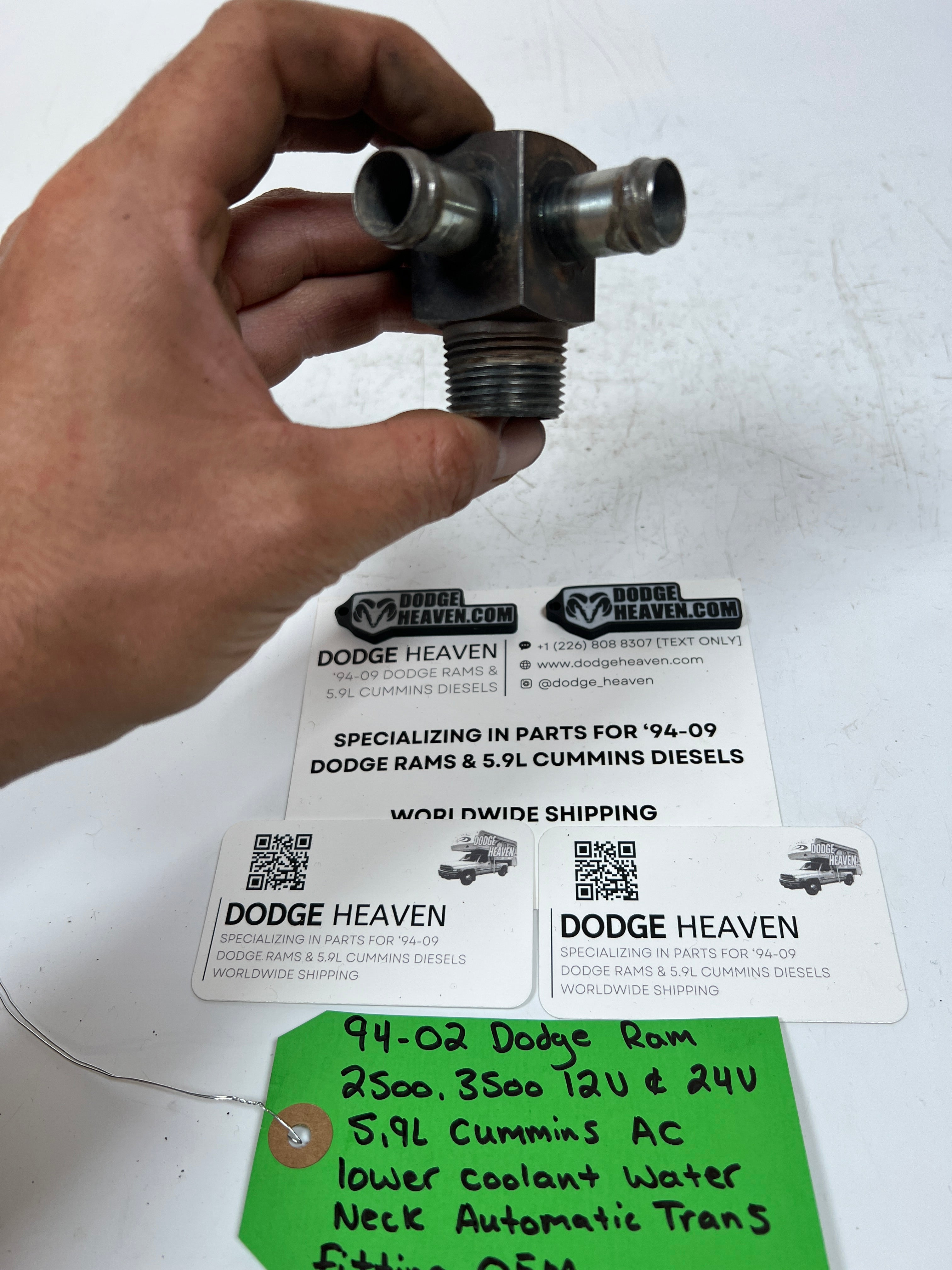 1994-2002 Dodge Ram 5.9L Cummins AC A/C Bracket Coolant Line Fitting Auto