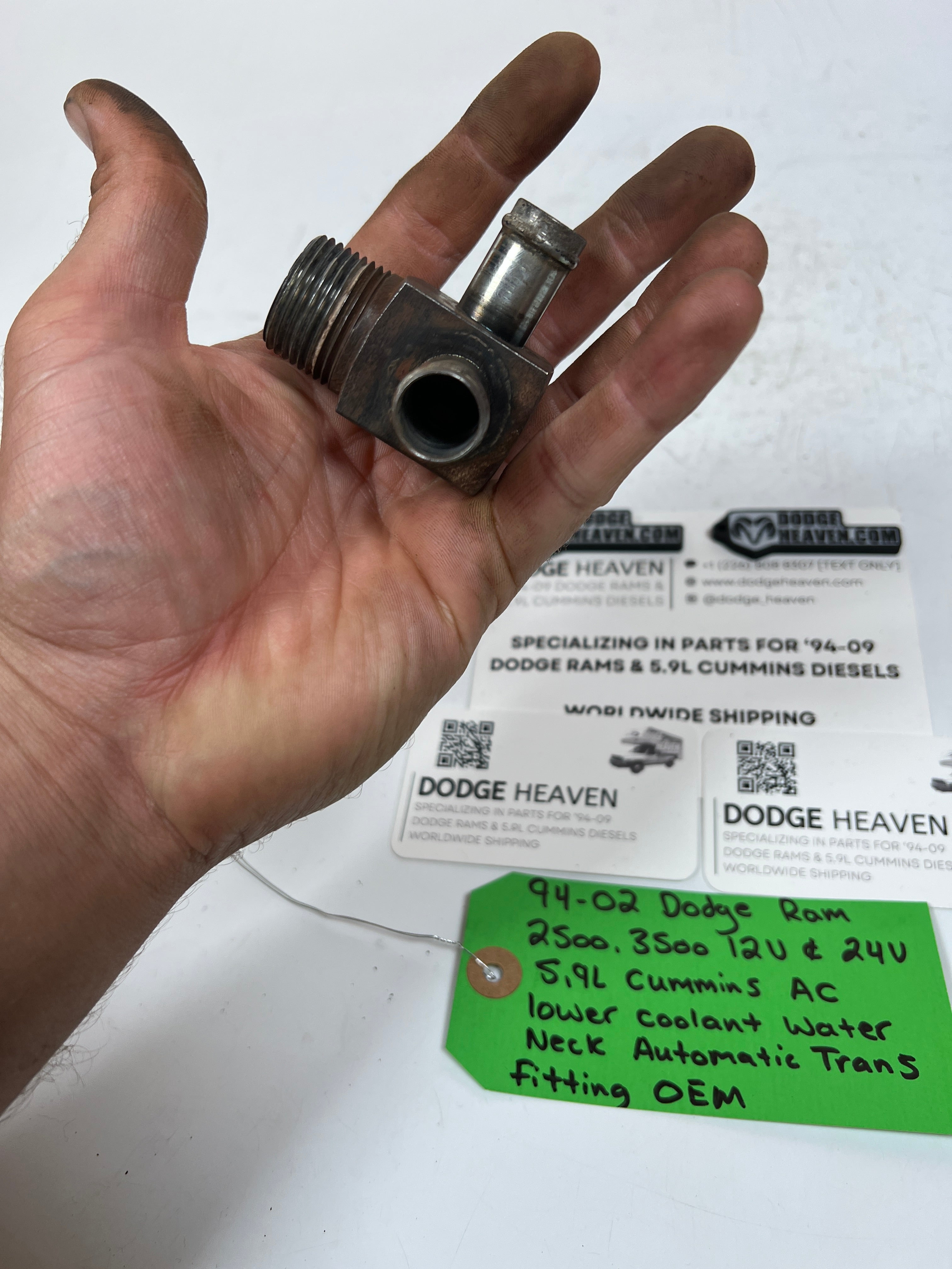 1994-2002 Dodge Ram 5.9L Cummins AC A/C Bracket Coolant Line Fitting Auto