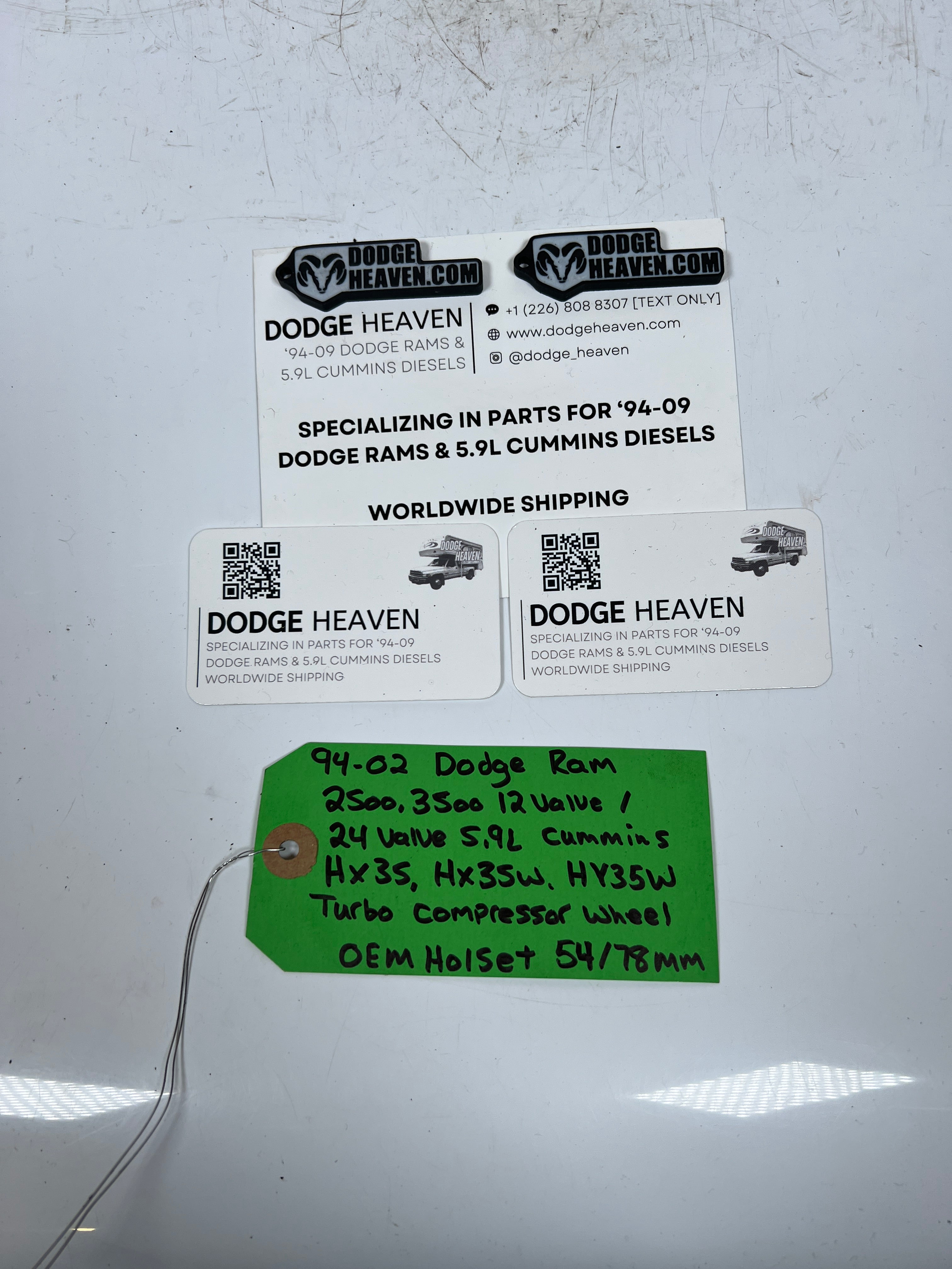 1994-2002 Dodge Ram 5.9L Cummins HX35 HX35W HY35W Turbo Compressor Wheel