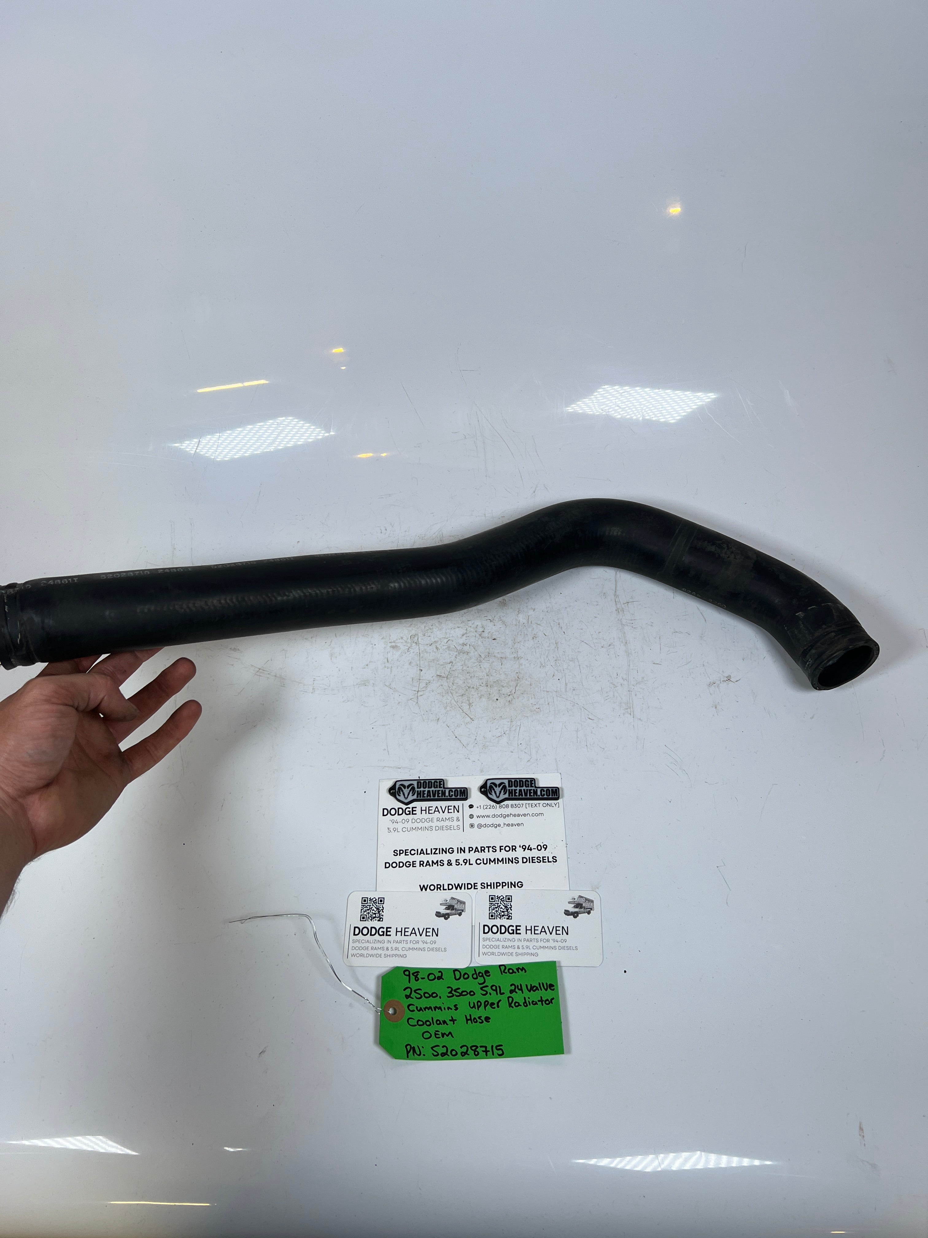 1998-2002 Dodge Ram 2500 3500 5.9L Cummins Upper Radiator Coolant Hose