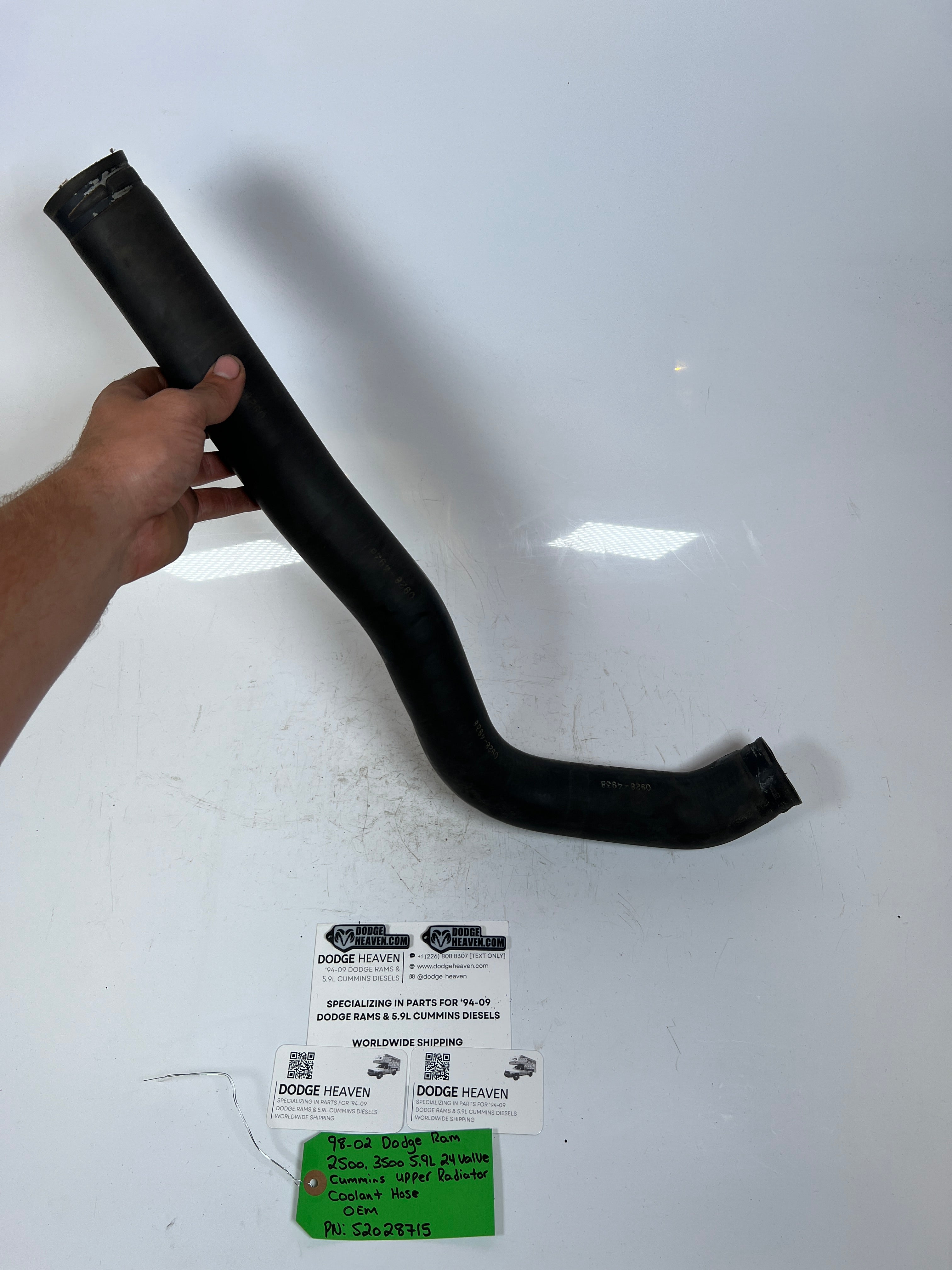 1998-2002 Dodge Ram 2500 3500 5.9L Cummins Upper Radiator Coolant Hose
