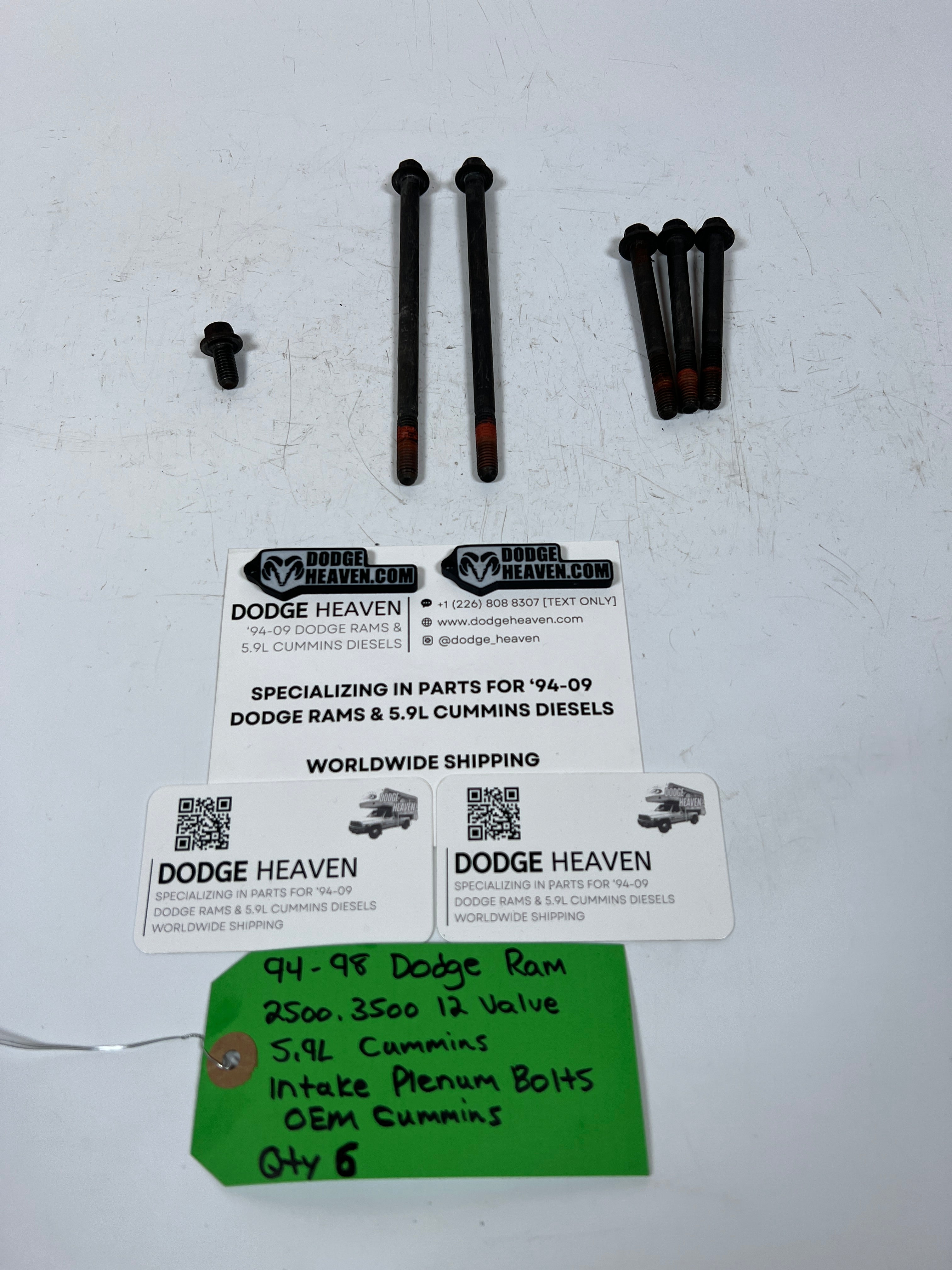 1994-1998 Dodge Ram 12 Valve 5.9L Cummins Intake Plenum Bolts QTY 6