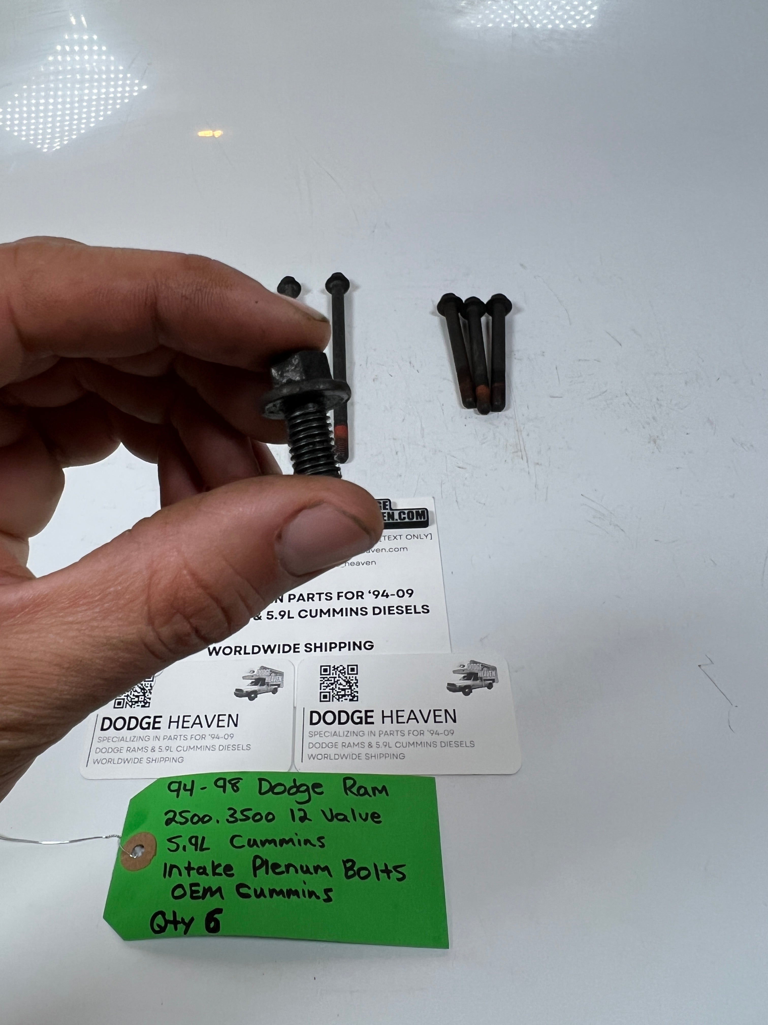 1994-1998 Dodge Ram 12 Valve 5.9L Cummins Intake Plenum Bolts QTY 6