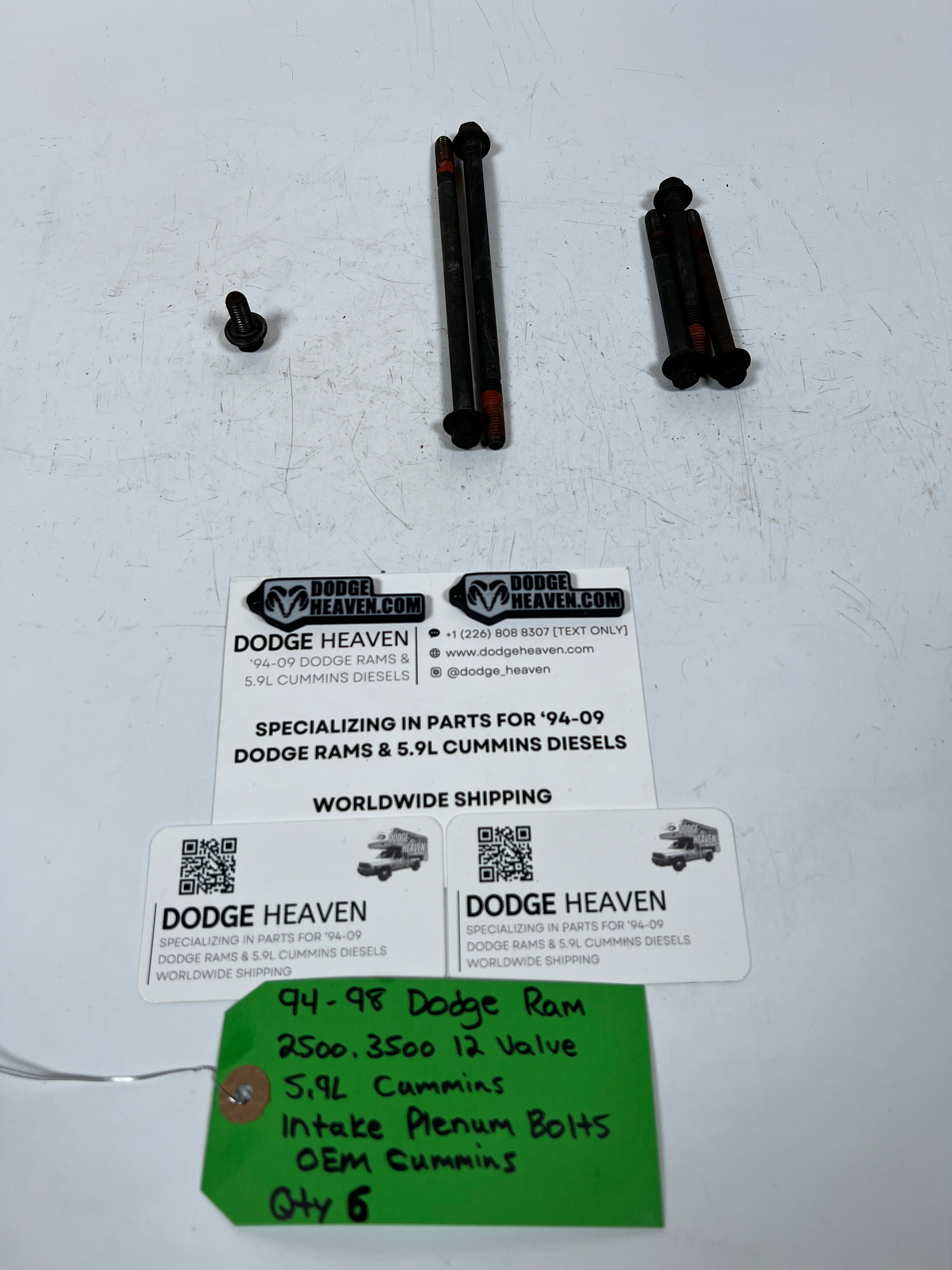 1994-1998 Dodge Ram 12 Valve 5.9L Cummins Intake Plenum Bolts QTY 6
