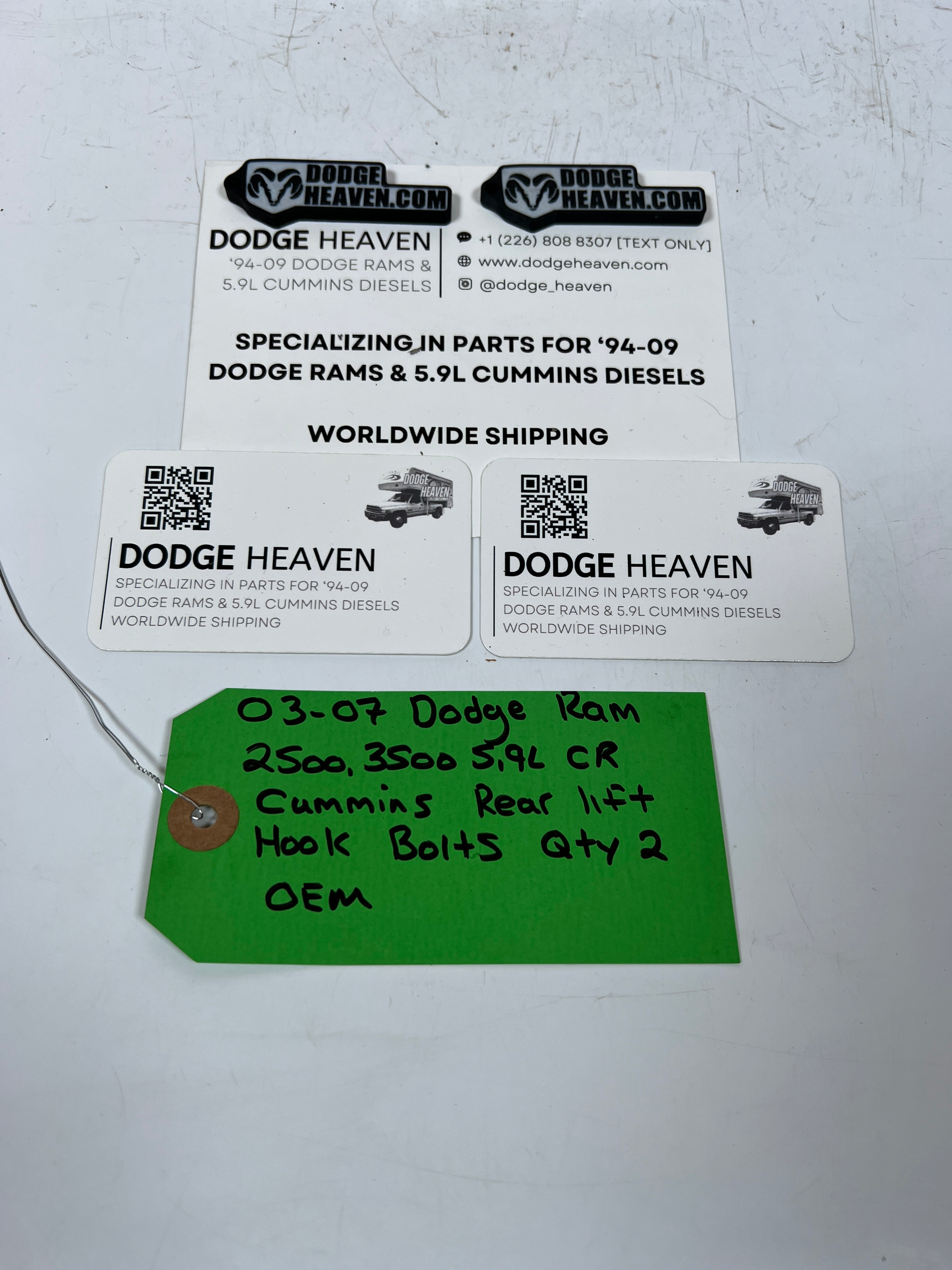 2003-2007 Dodge Ram 5.9L CR Cummins Rear Lift Hook Bolts QTY 2