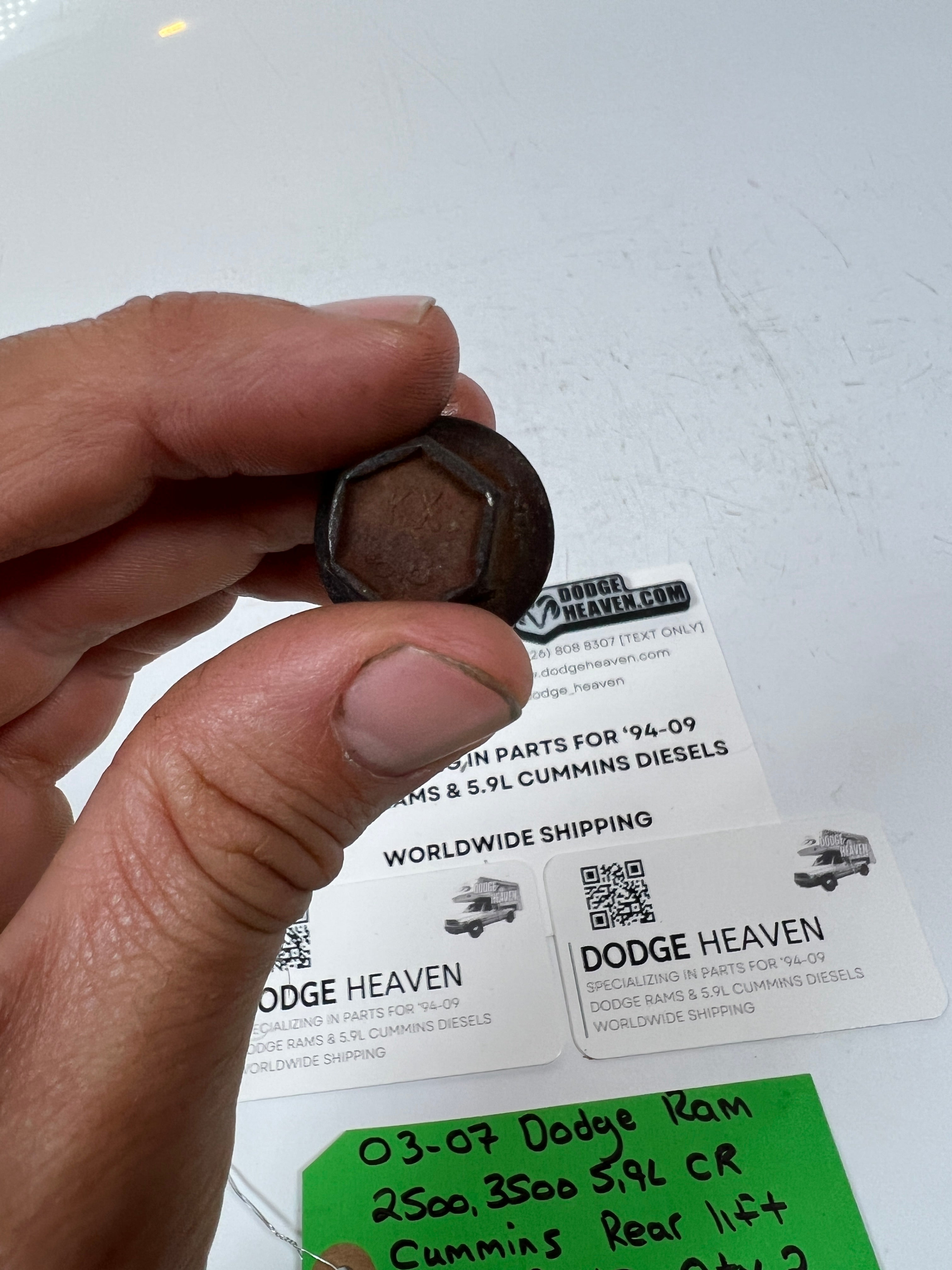 2003-2007 Dodge Ram 5.9L CR Cummins Rear Lift Hook Bolts QTY 2