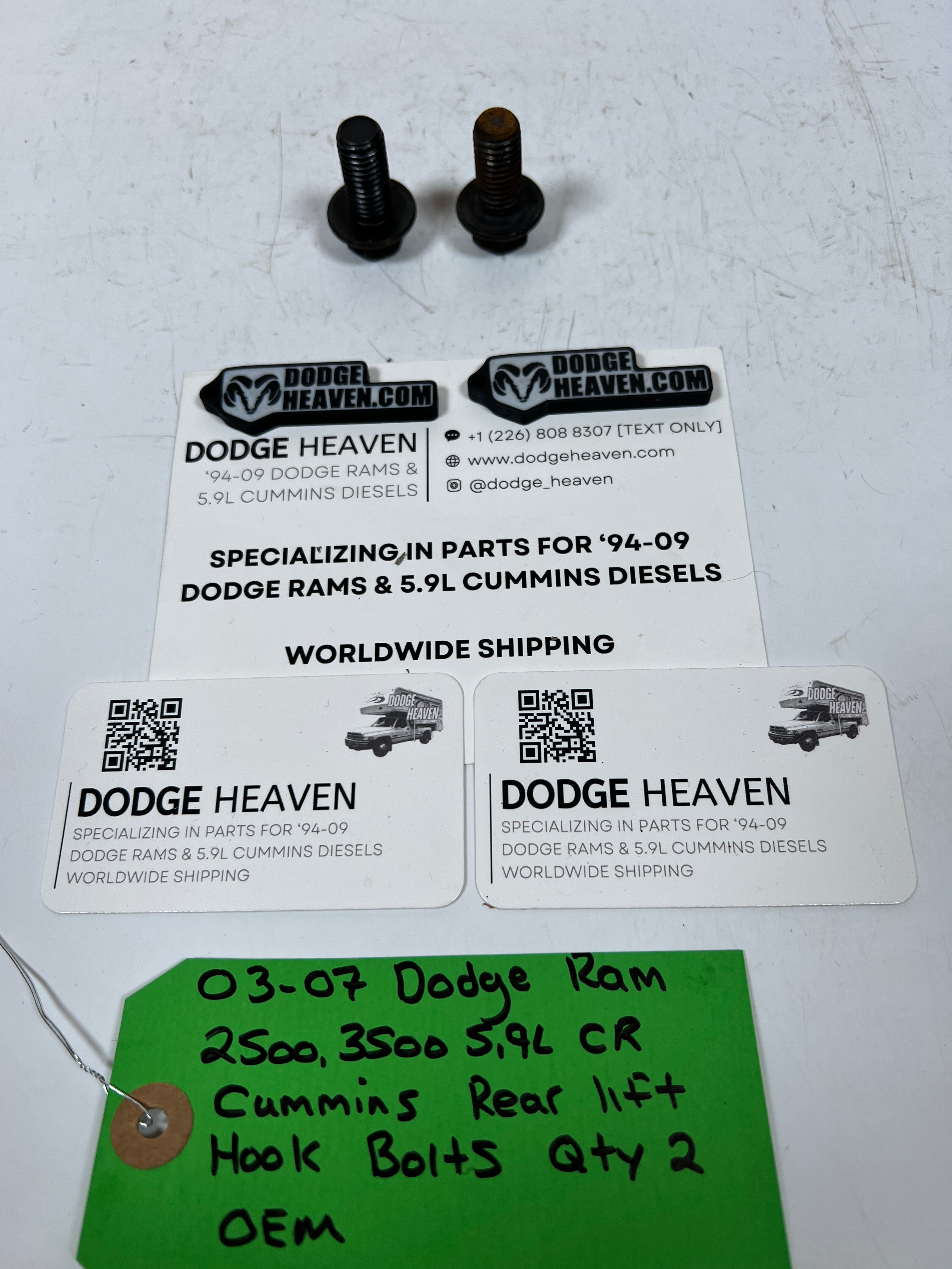 2003-2007 Dodge Ram 5.9L CR Cummins Rear Lift Hook Bolts QTY 2
