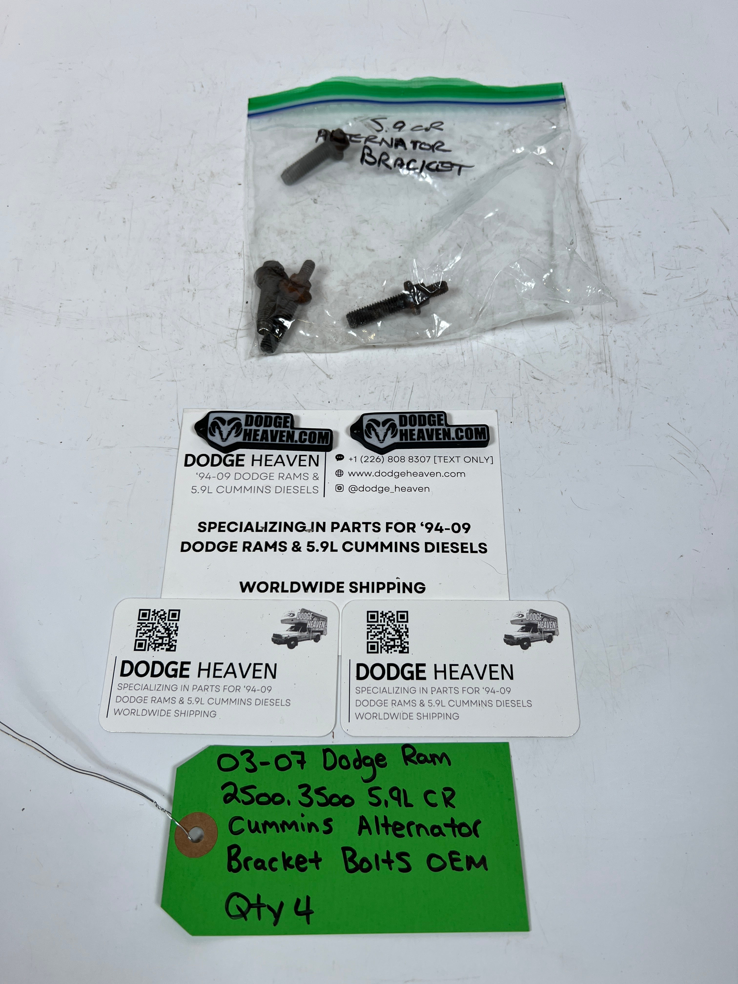 2003-2007 Dodge Ram 2500 3500 5.9l CR Cummins Alternator Bracket Bolts QTY 4