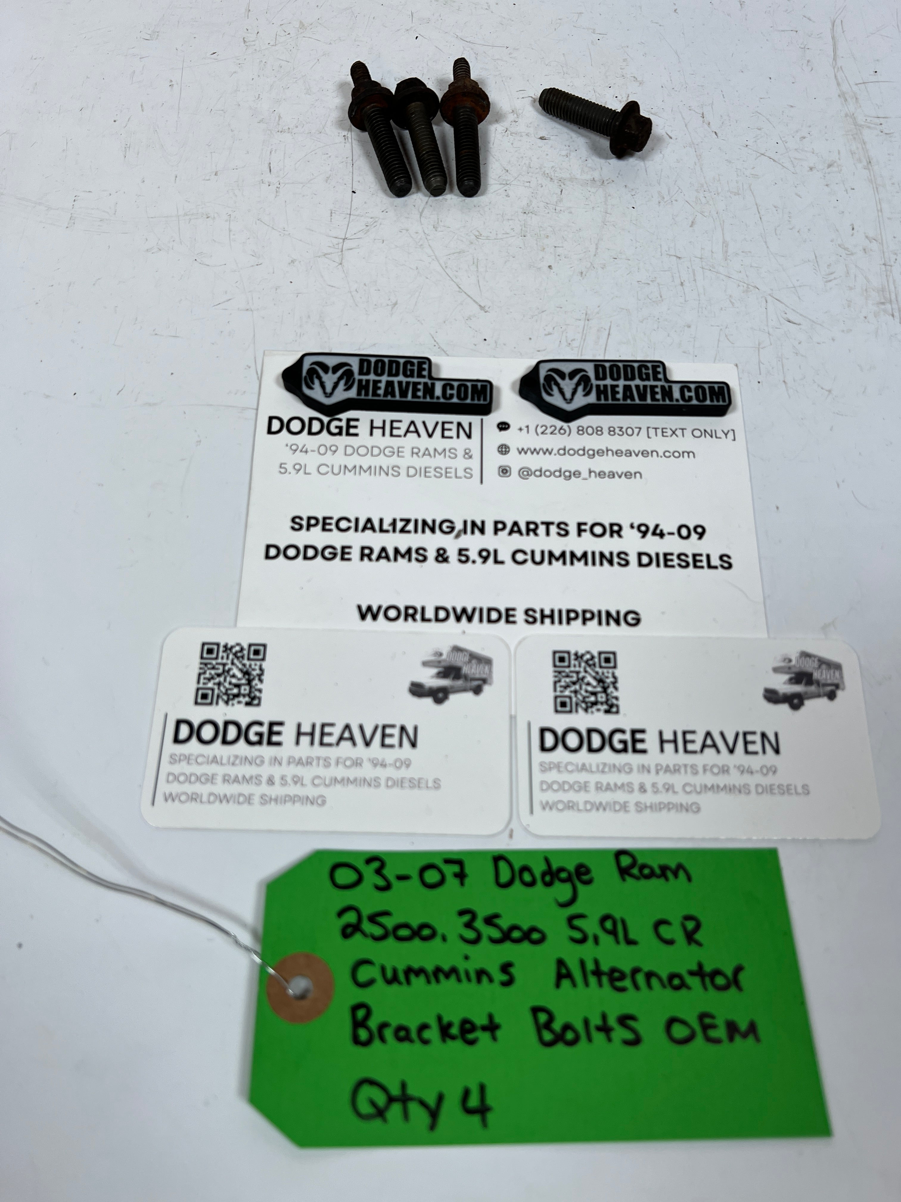 2003-2007 Dodge Ram 2500 3500 5.9l CR Cummins Alternator Bracket Bolts QTY 4
