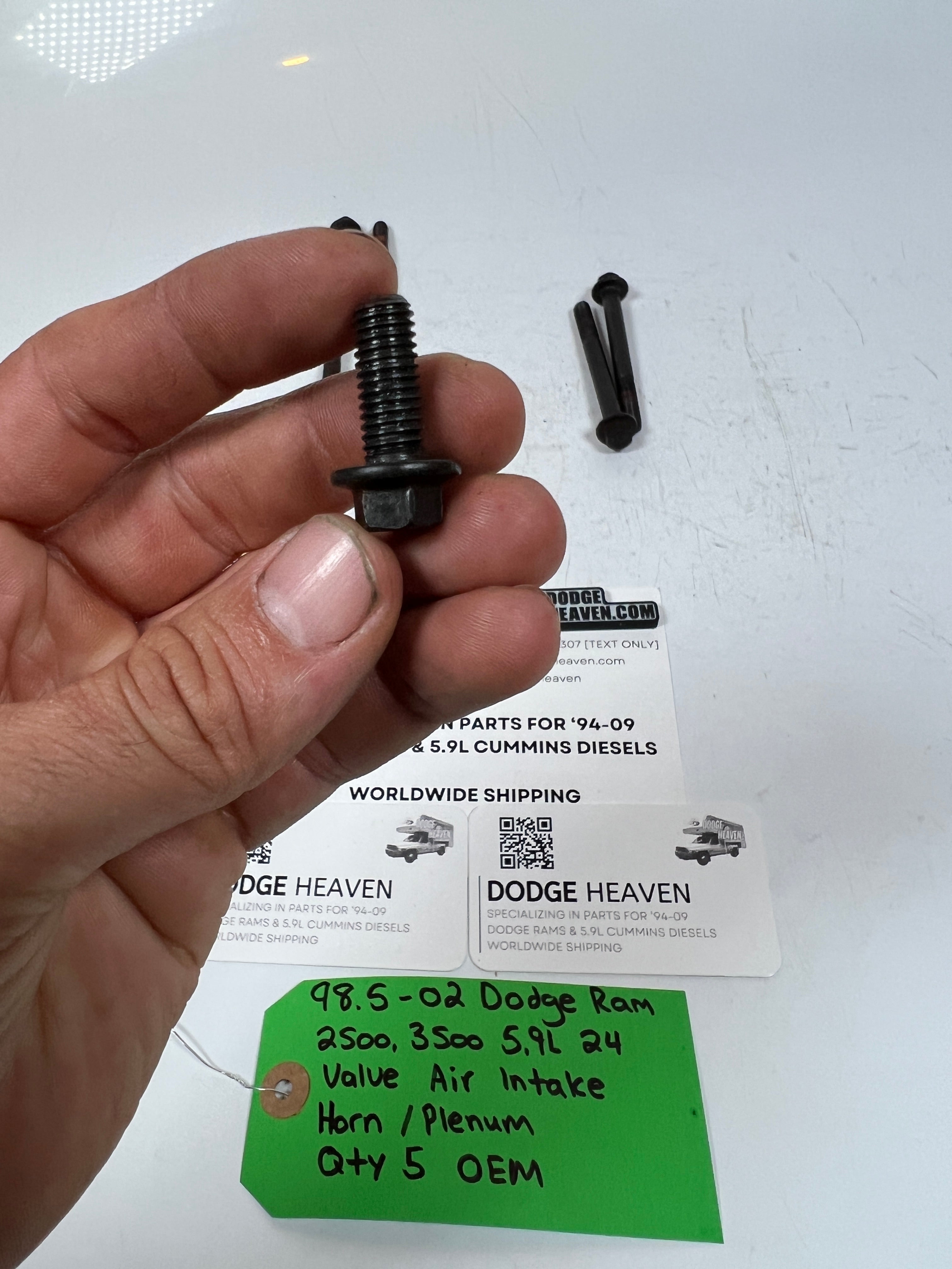 1998.5-2002 Dodge Ram 24 Valve 5.9L Cummins Intake Plenum Bolts QTY 5