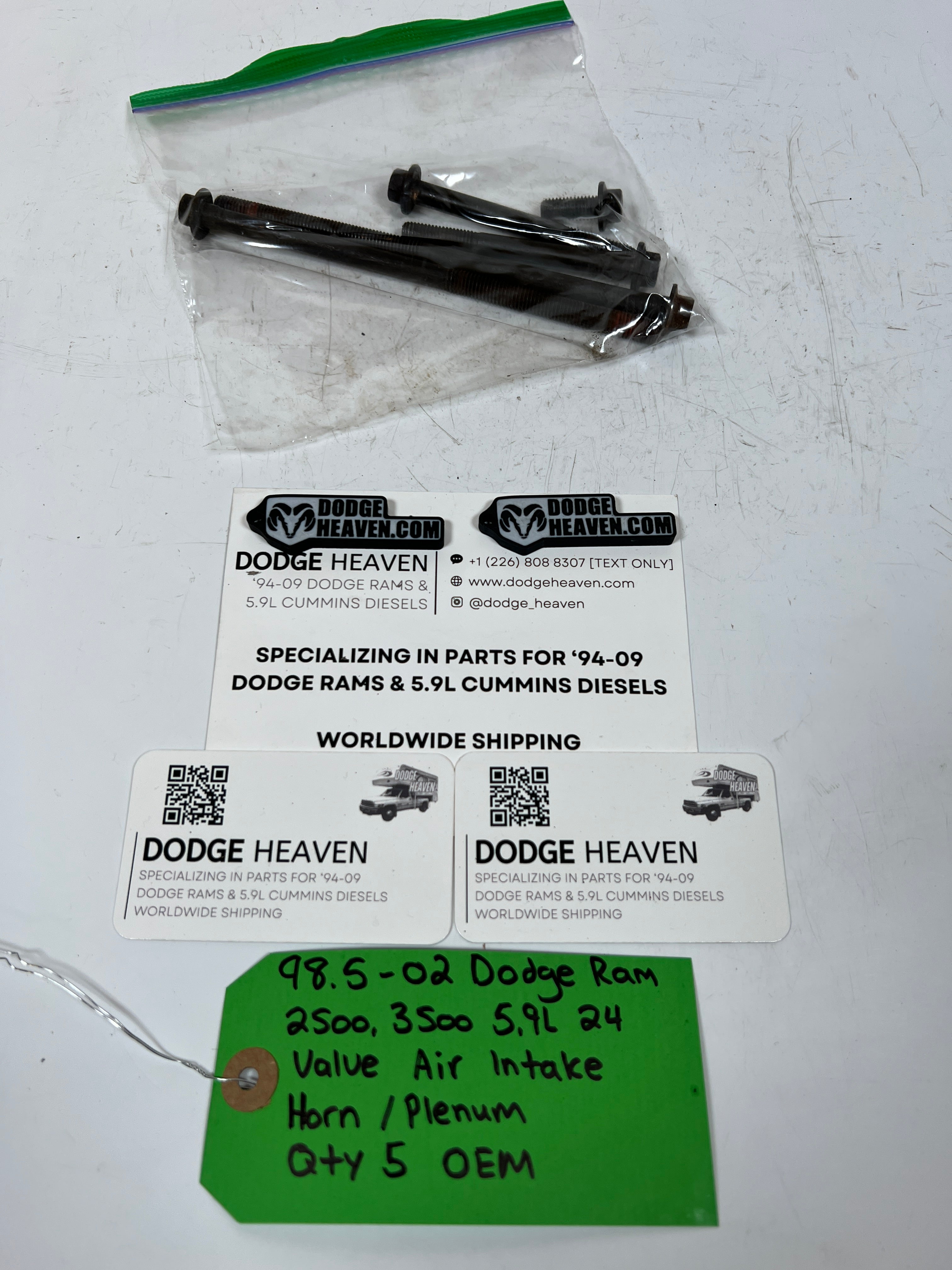 1998.5-2002 Dodge Ram 24 Valve 5.9L Cummins Intake Plenum Bolts QTY 5