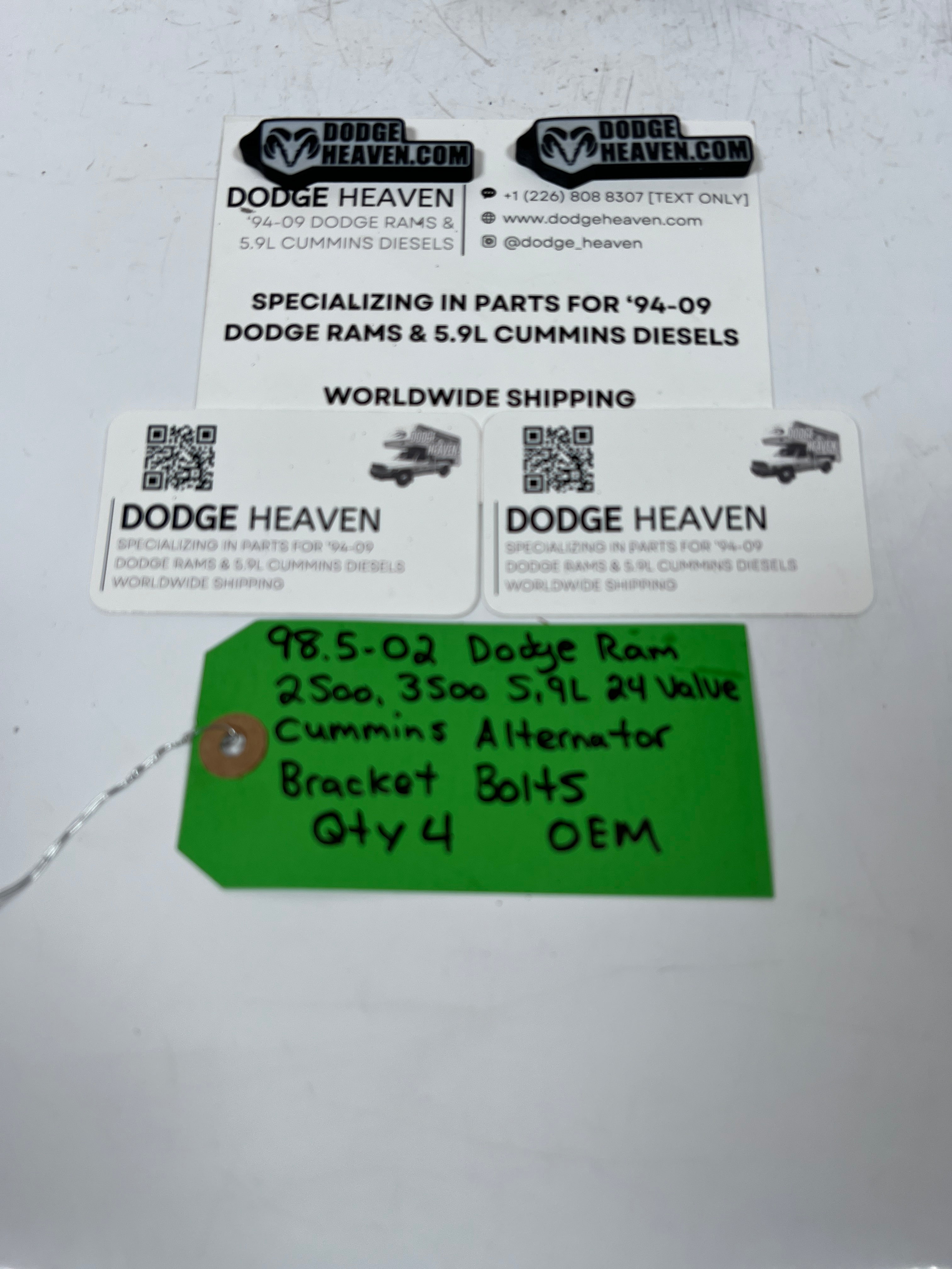 1998.5-2002 Dodge Ram 2500 3500 5.9L Cummins Alternator Bracket Bolts QTY 4