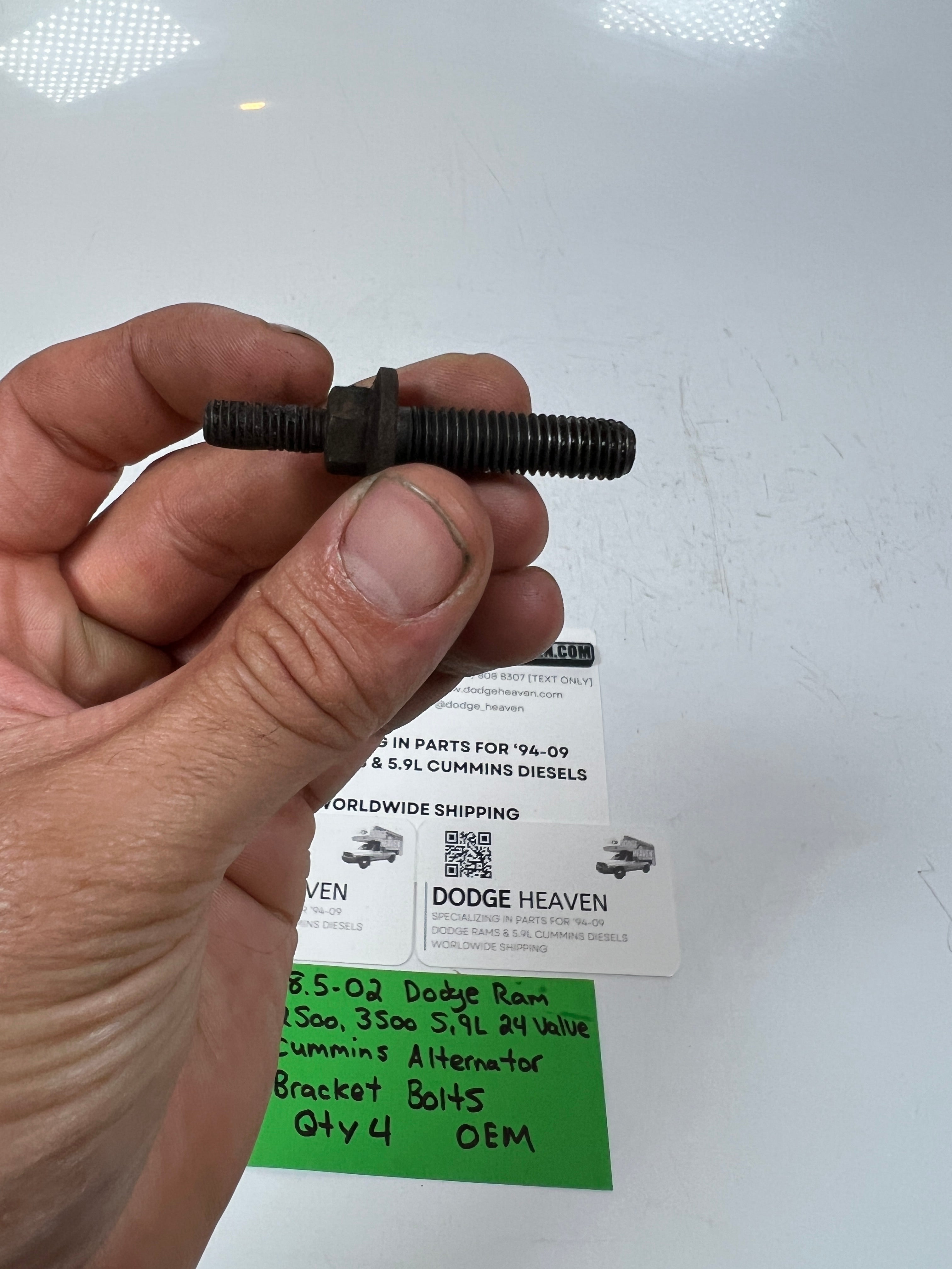 1998.5-2002 Dodge Ram 2500 3500 5.9L Cummins Alternator Bracket Bolts QTY 4