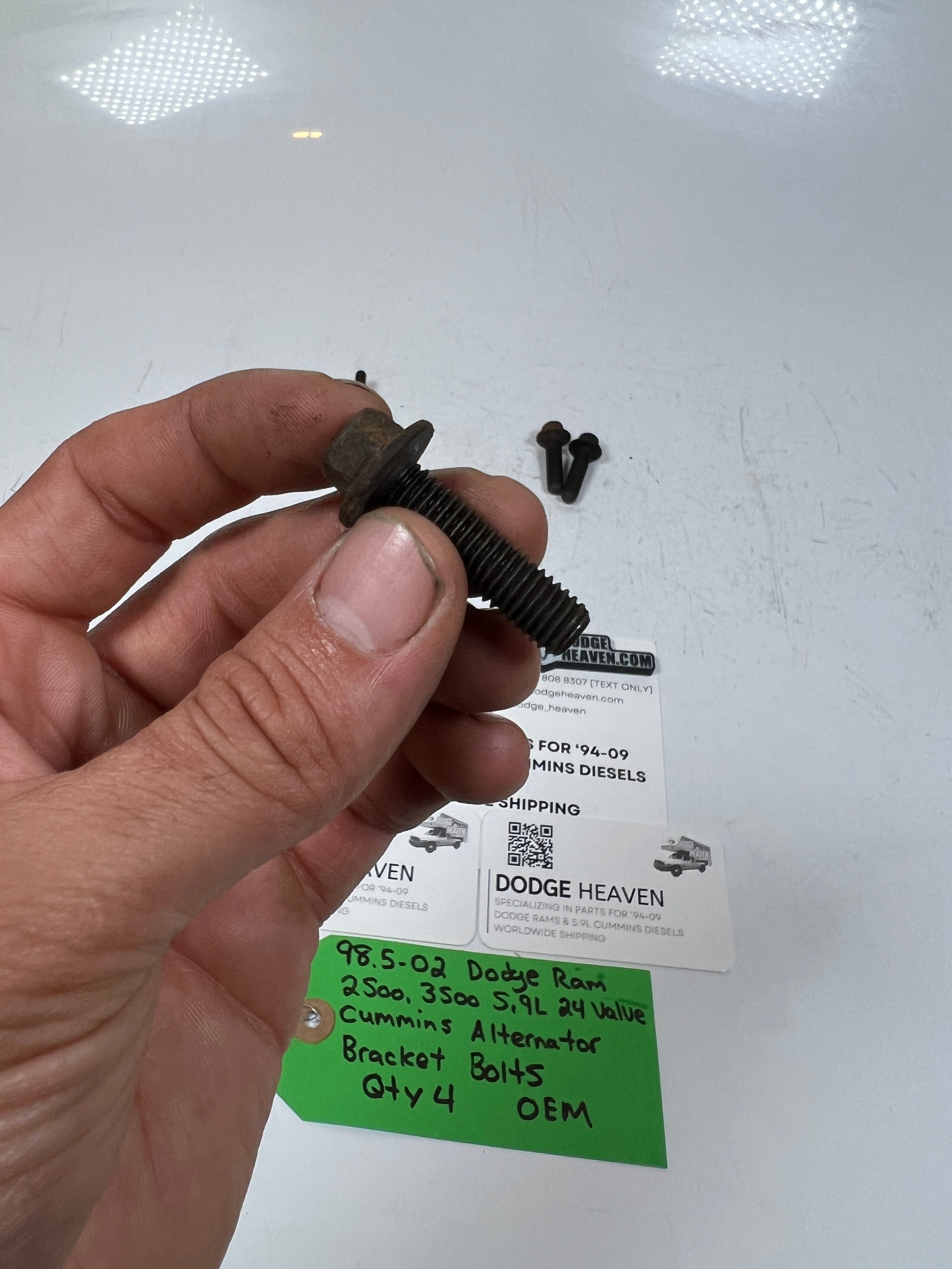 1998.5-2002 Dodge Ram 2500 3500 5.9L Cummins Alternator Bracket Bolts QTY 4