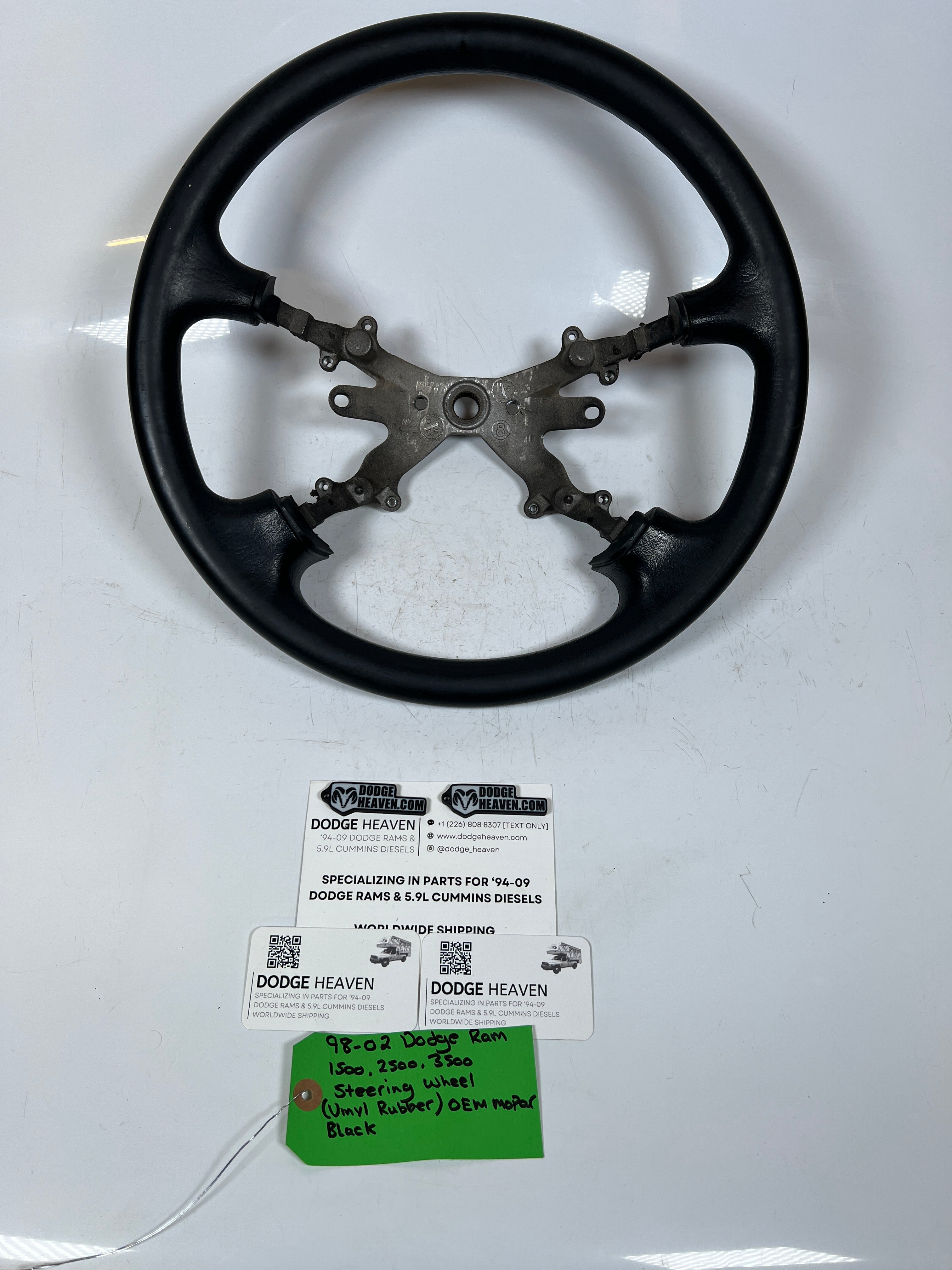 1998-2002 Dodge Ram 1500-3500 Steering Wheel Vinyl Rubber Black