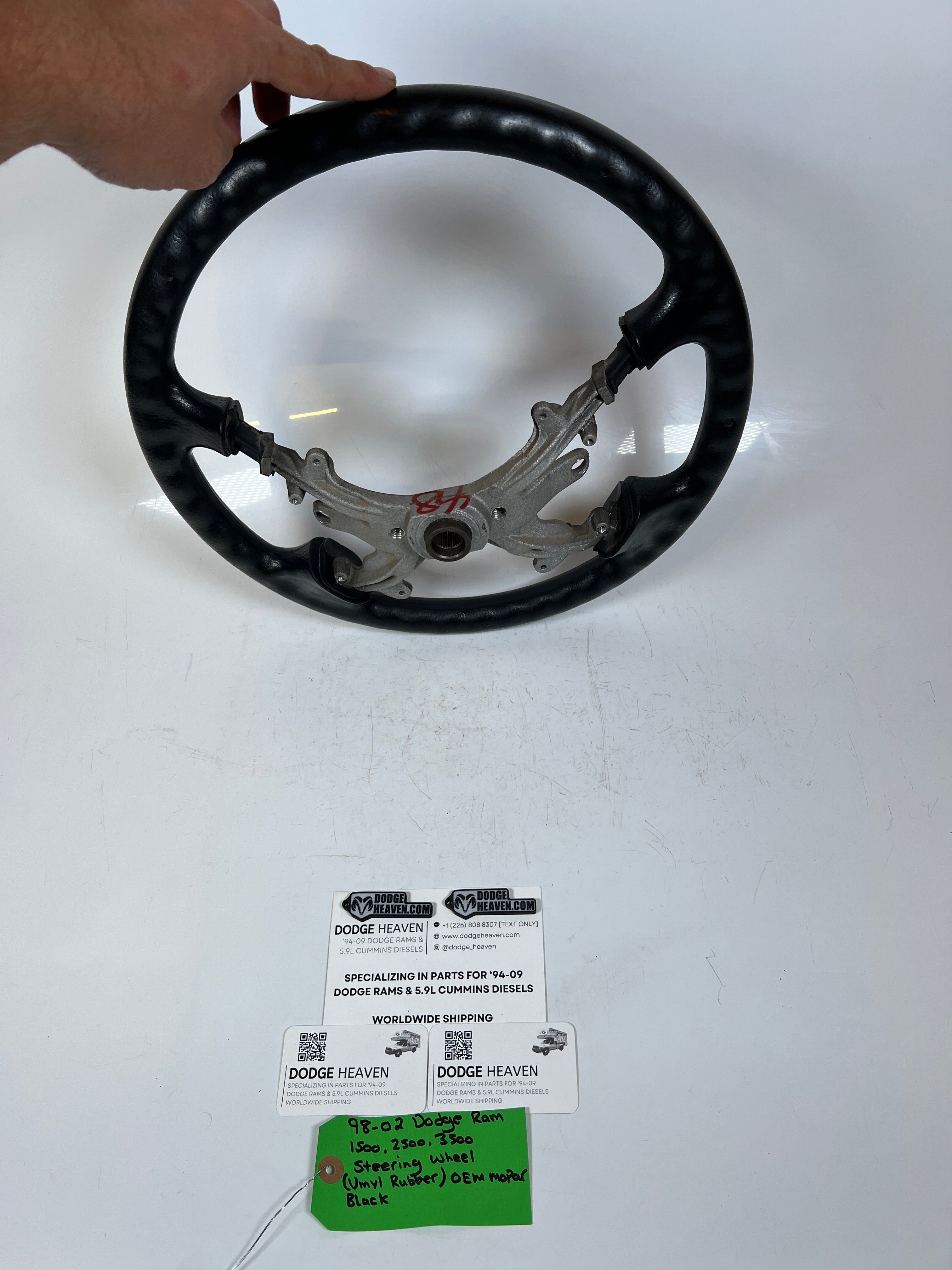 1998-2002 Dodge Ram 1500-3500 Steering Wheel Vinyl Rubber Black