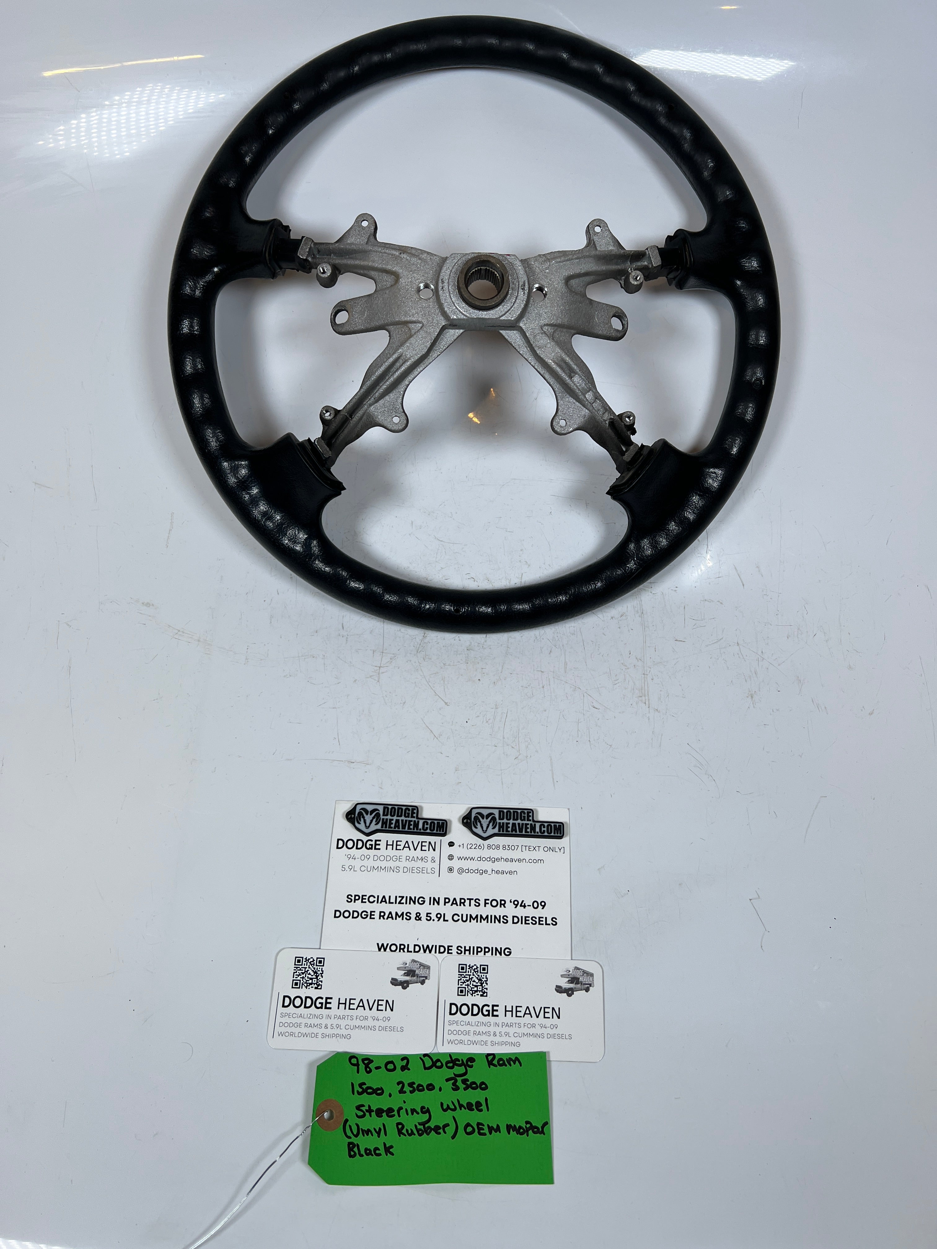 1998-2002 Dodge Ram 1500-3500 Steering Wheel Vinyl Rubber Black