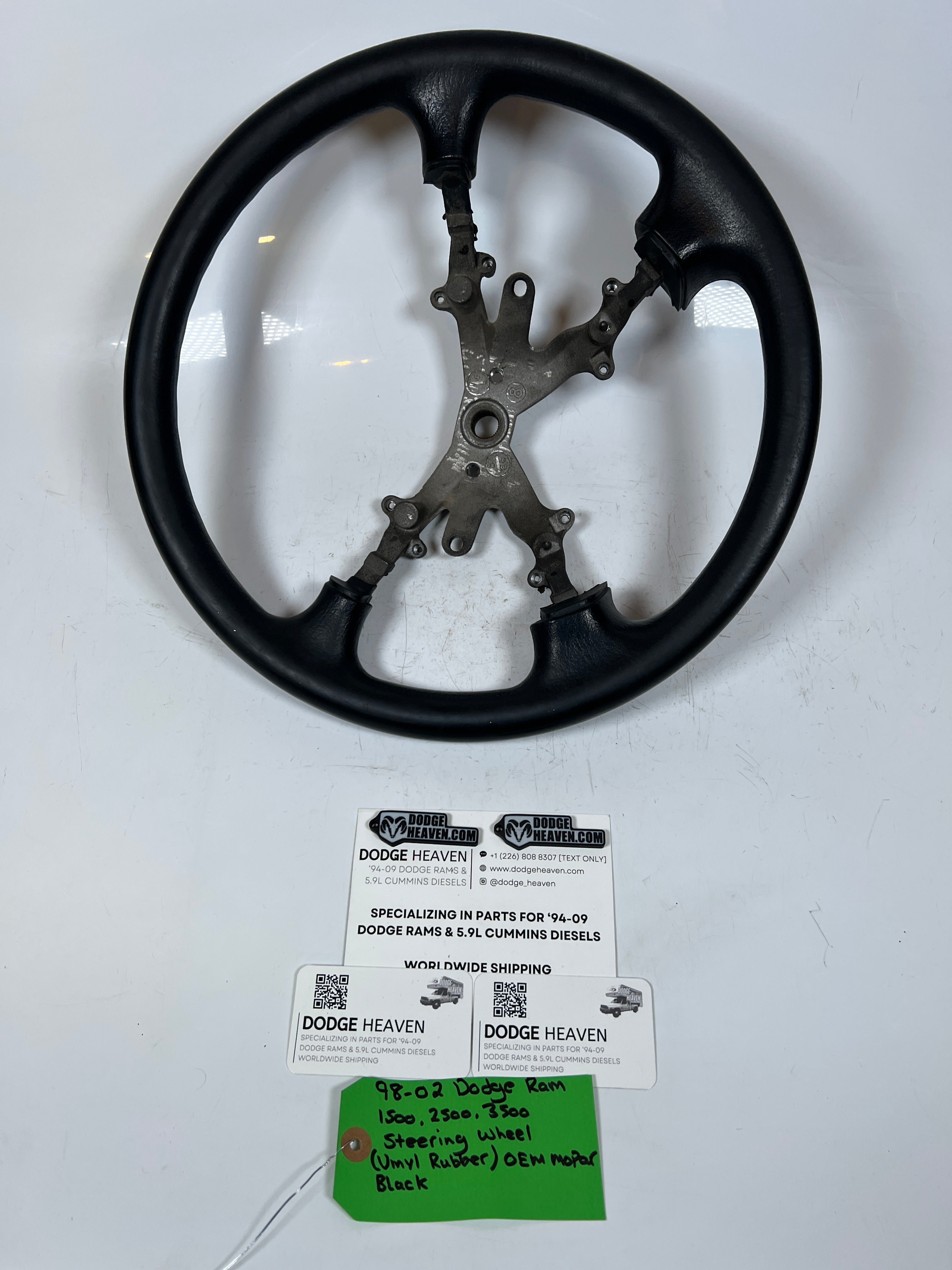 1998-2002 Dodge Ram 1500-3500 Steering Wheel Vinyl Rubber Black
