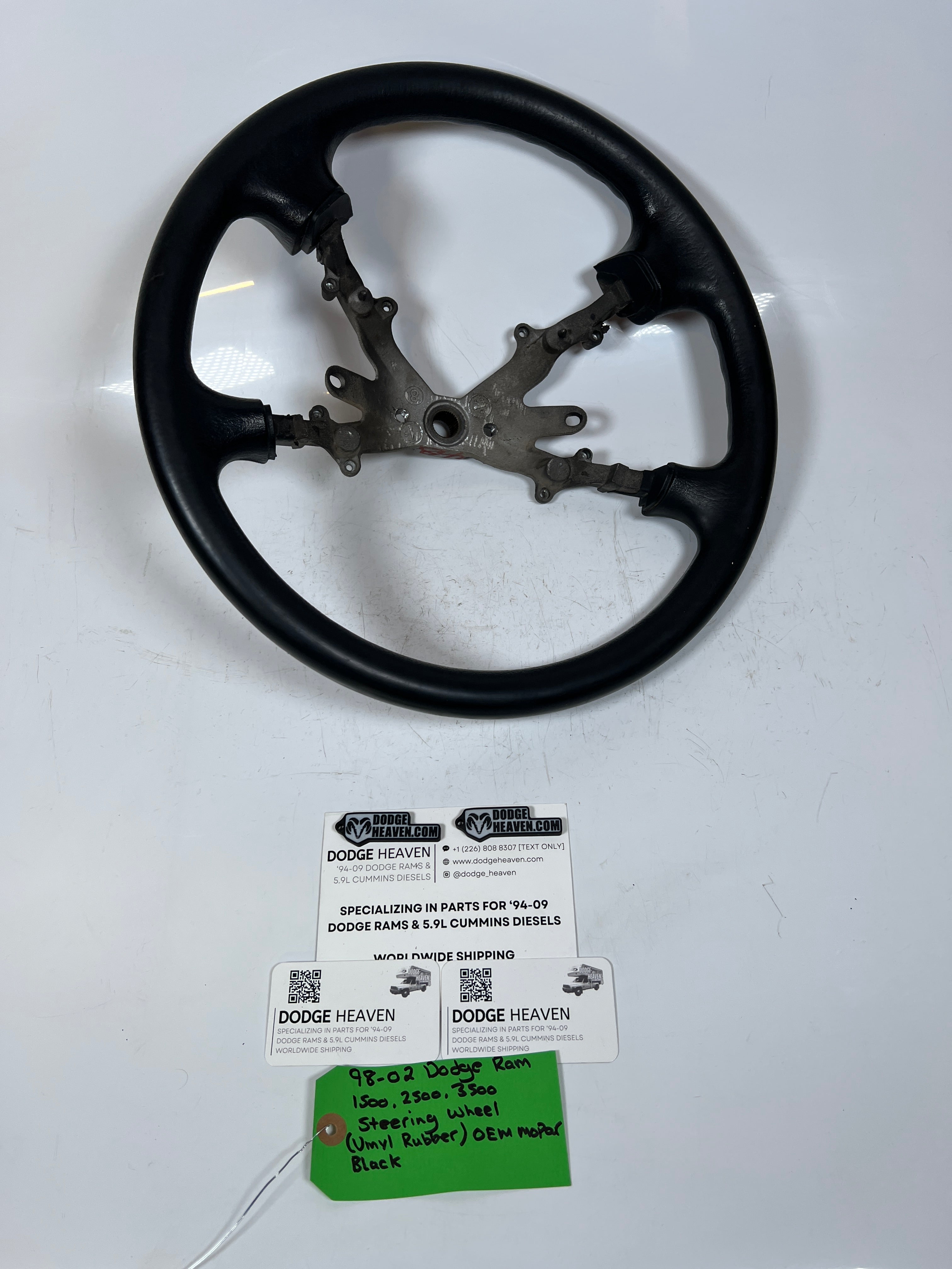 1998-2002 Dodge Ram 1500-3500 Steering Wheel Vinyl Rubber Black