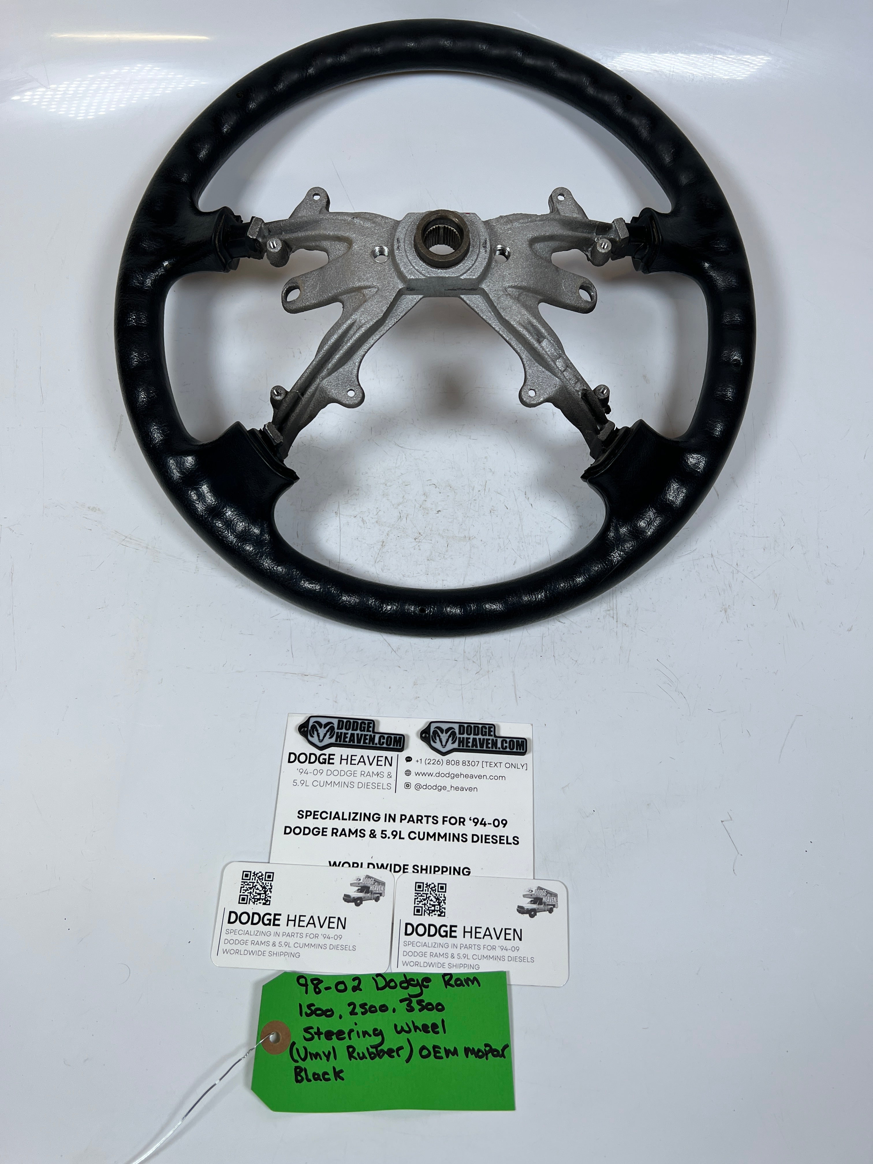 1998-2002 Dodge Ram 1500-3500 Steering Wheel Vinyl Rubber Black