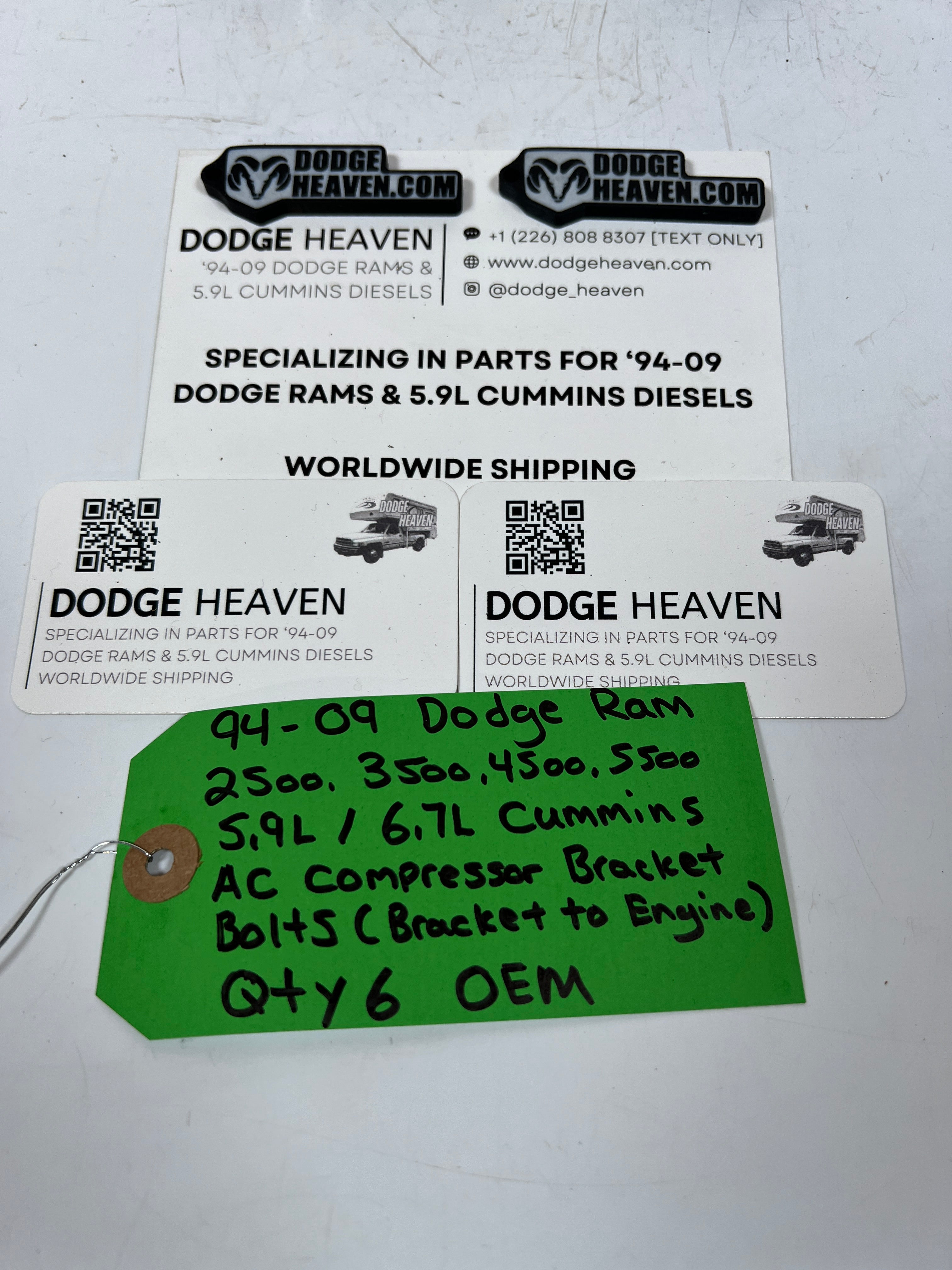 1994-2009 Dodge Ram 5.9L 6.7L Cummins A/C Compressor Bracket Bolts QTY 6